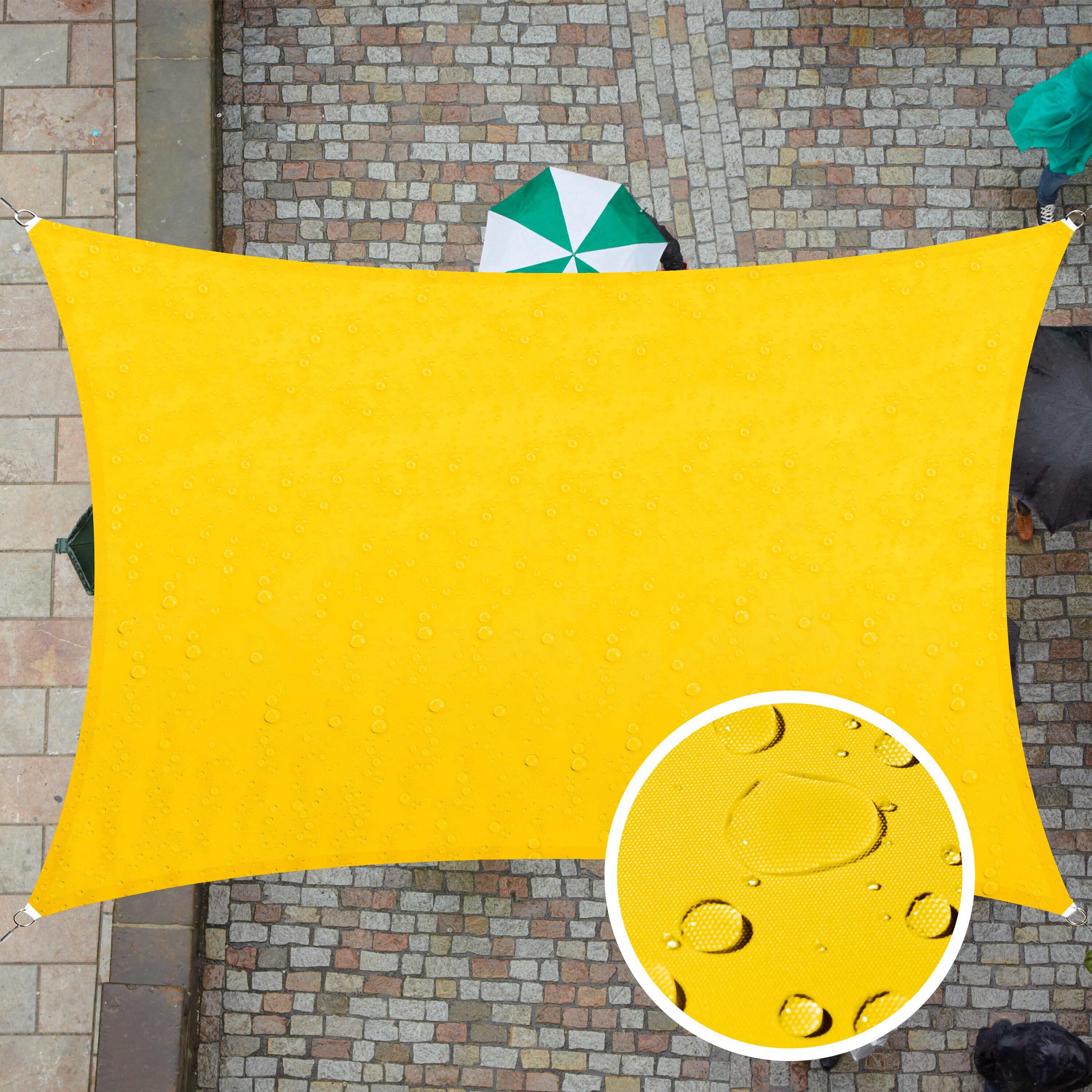ColourTree TADR712-8 Waterproof Rectangle Shade Sail 7-ft x 12-ft Yellow Shade sail