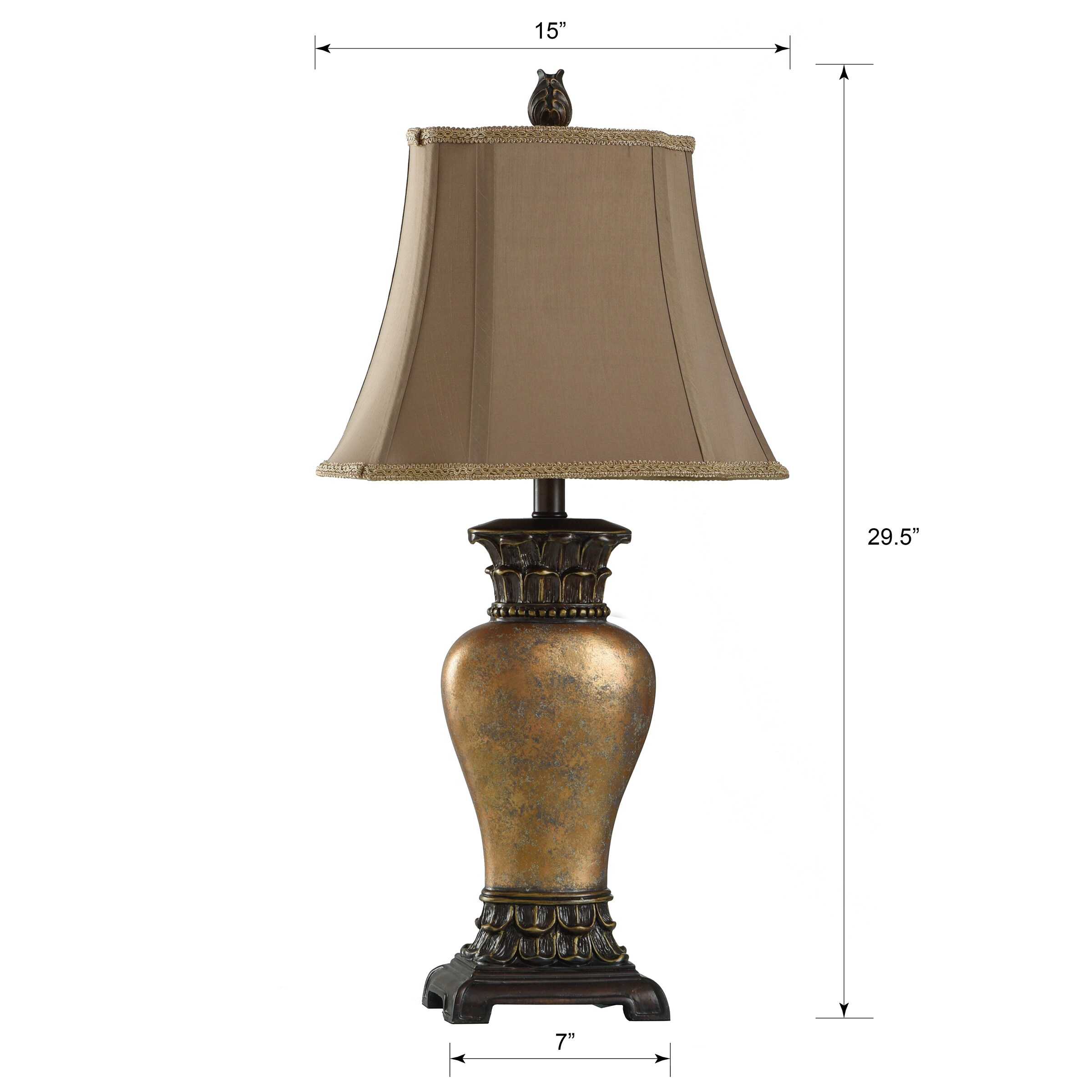 van waarom Vast en zeker StyleCraft Home Collection 30-in Brown, Bronze, Gold, Amber Table Lamp with  Fabric Shade in the Table Lamps department at Lowes.com