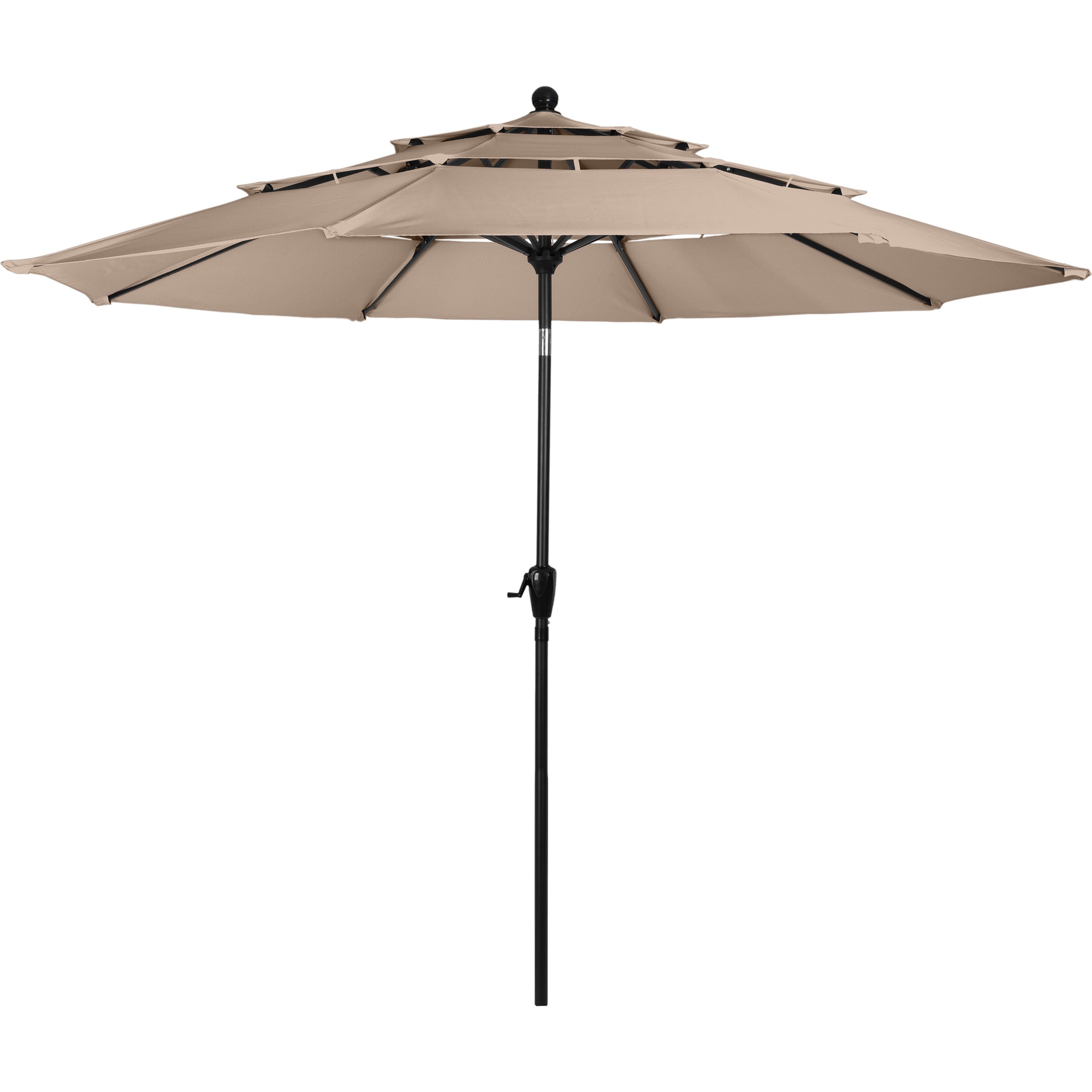 Pure Garden 50-LG1366 10-ft Steel Beige Push-button Tilt Market Patio Umbrella