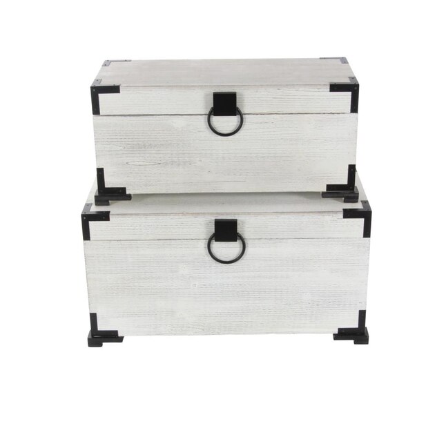 Grayson Lane Wood Chest Trunks With, Small Wooden White Trunk