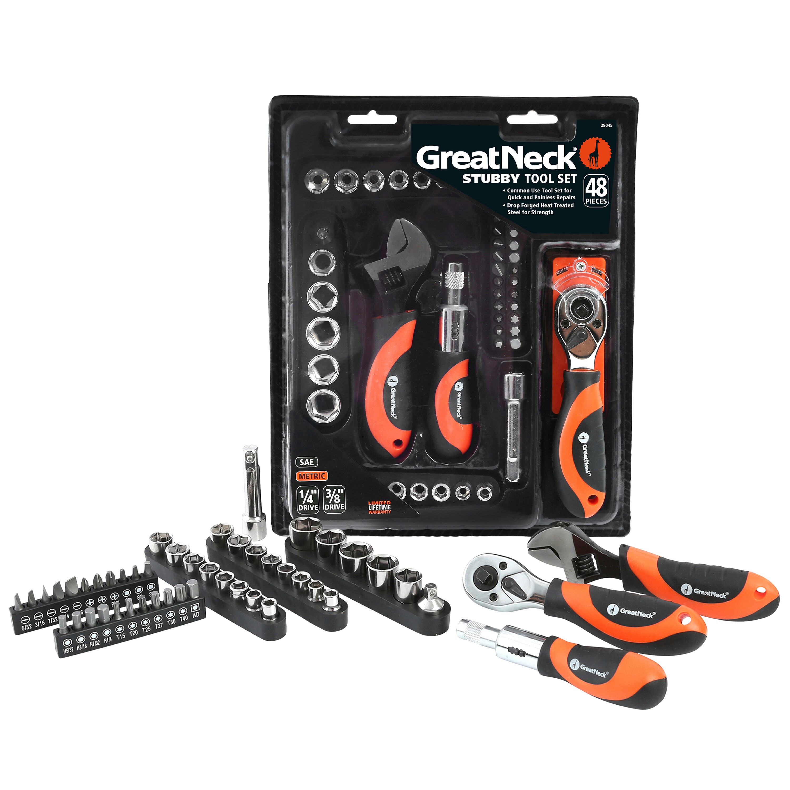 Great Neck 28045 50 Piece Ratchet Socket & Wrench Set