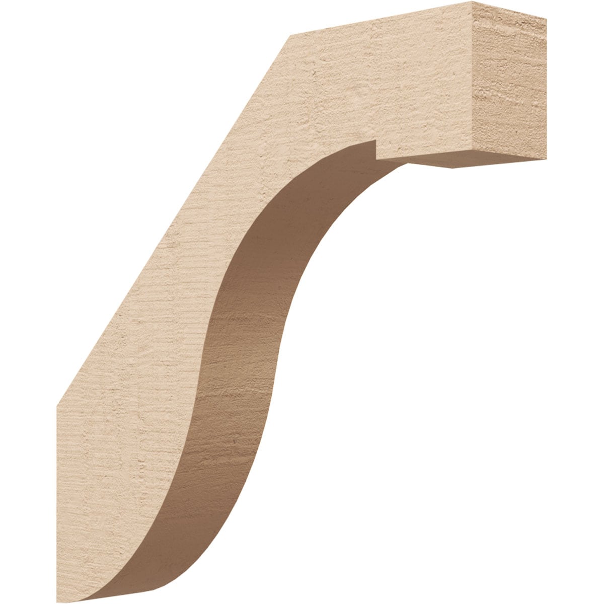 Ekena Millwork BRCUR03X16X16DELRCPR 3-in x 16-in x 16-in Primed Urethane Del Monte Rough Cedar TimberThane Knee Brace