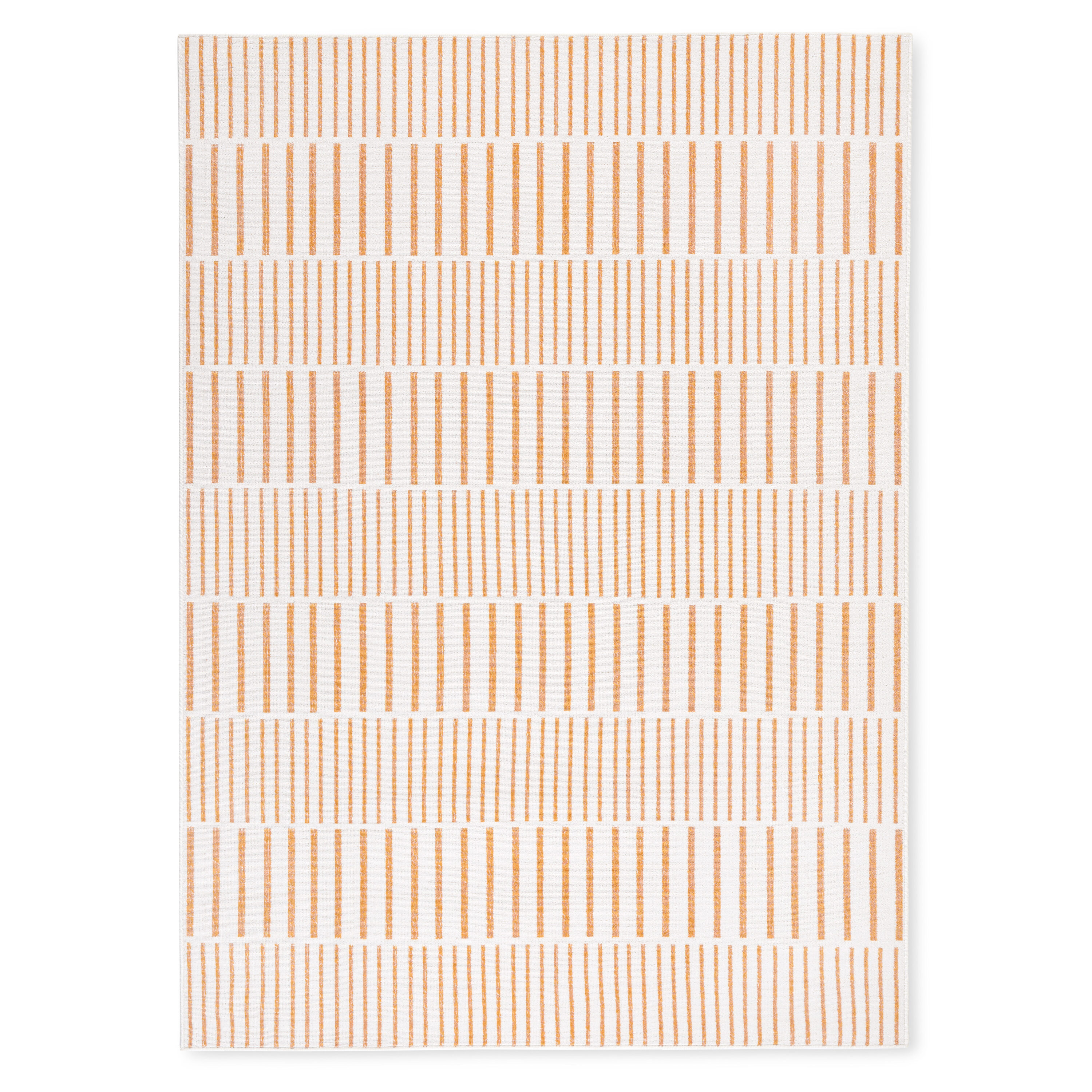 Tommy Bahama 2-40779-732 POOLSIDE 5 x 7 (ft) Loomed Polypropylene Ivory/Orange Rectangular Indoor/Outdoor Stripe Mid-Century Modern Area rug