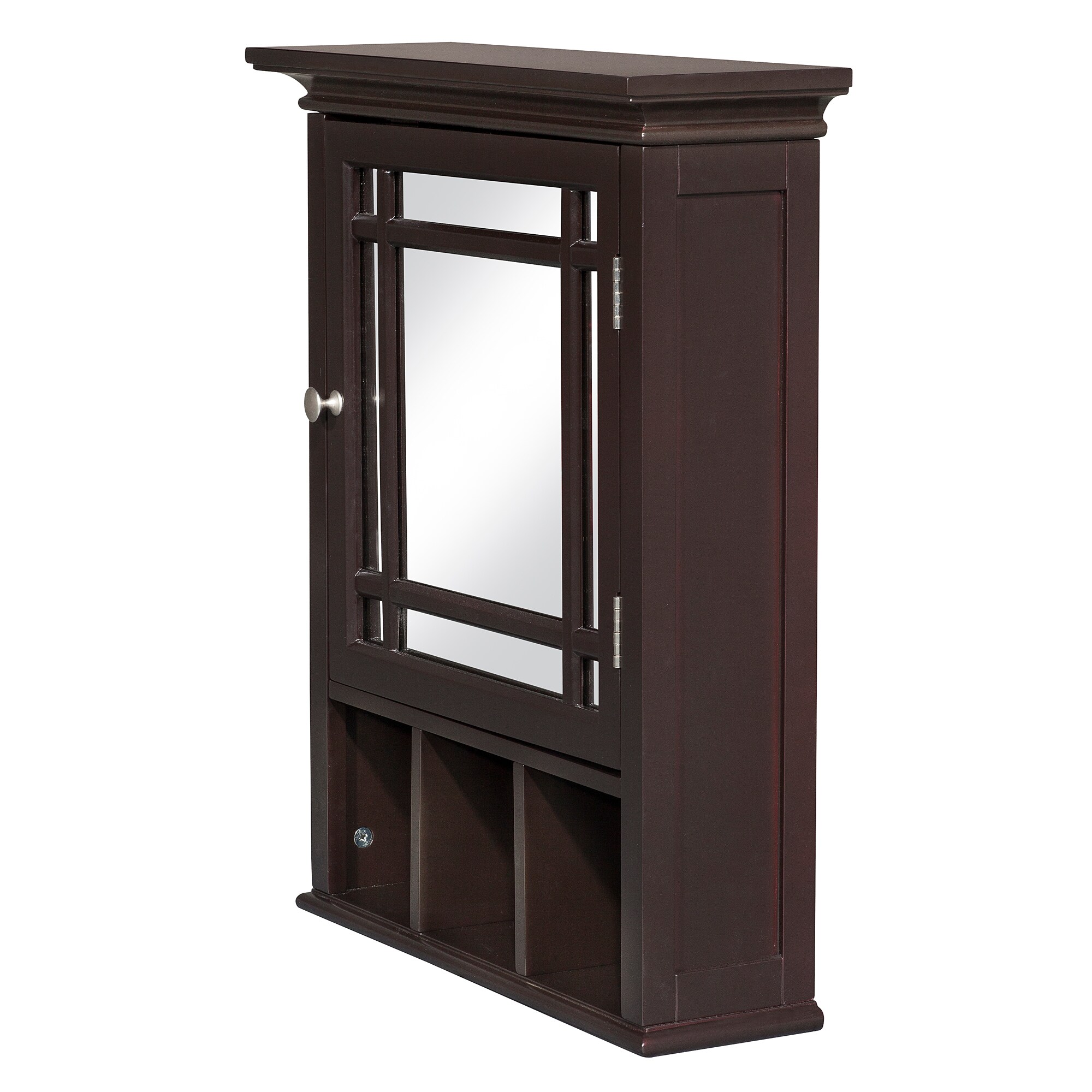Neal Mission Style Dark Espresso Wood Medicine Cabinet with Mirror