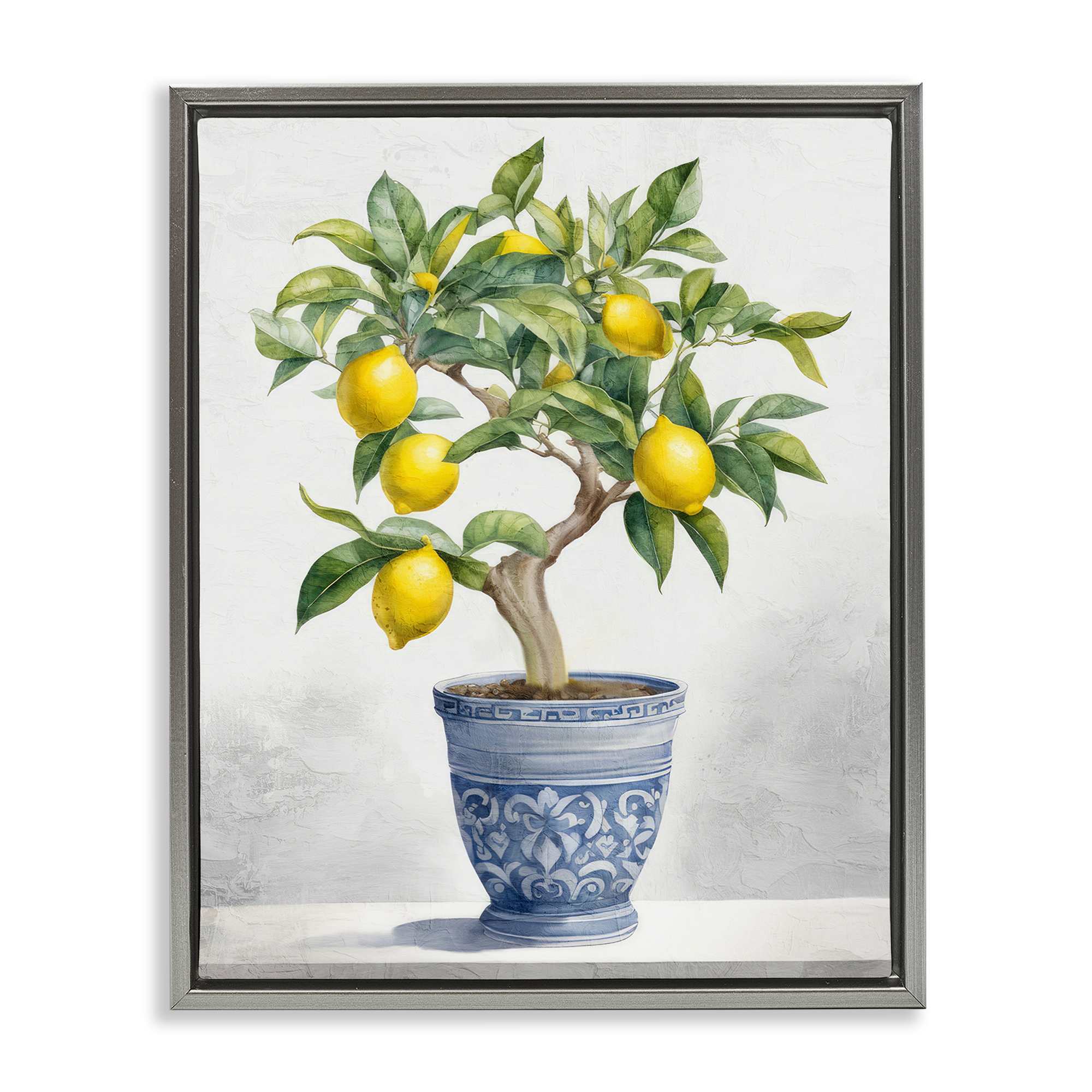 Stupell Industries BS-456-FFL-16X20 Traditional Potted Lemon Tree Floating Frame design by Kim Allen
