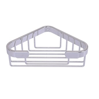Allied Brass 3.1-in H Screw Mount Solid Brass Satin Chrome Hanging Shower Caddy Allied Brass 3.1-in H Screw Mount Solid Brass Satin Chrome Hanging Shower Caddy