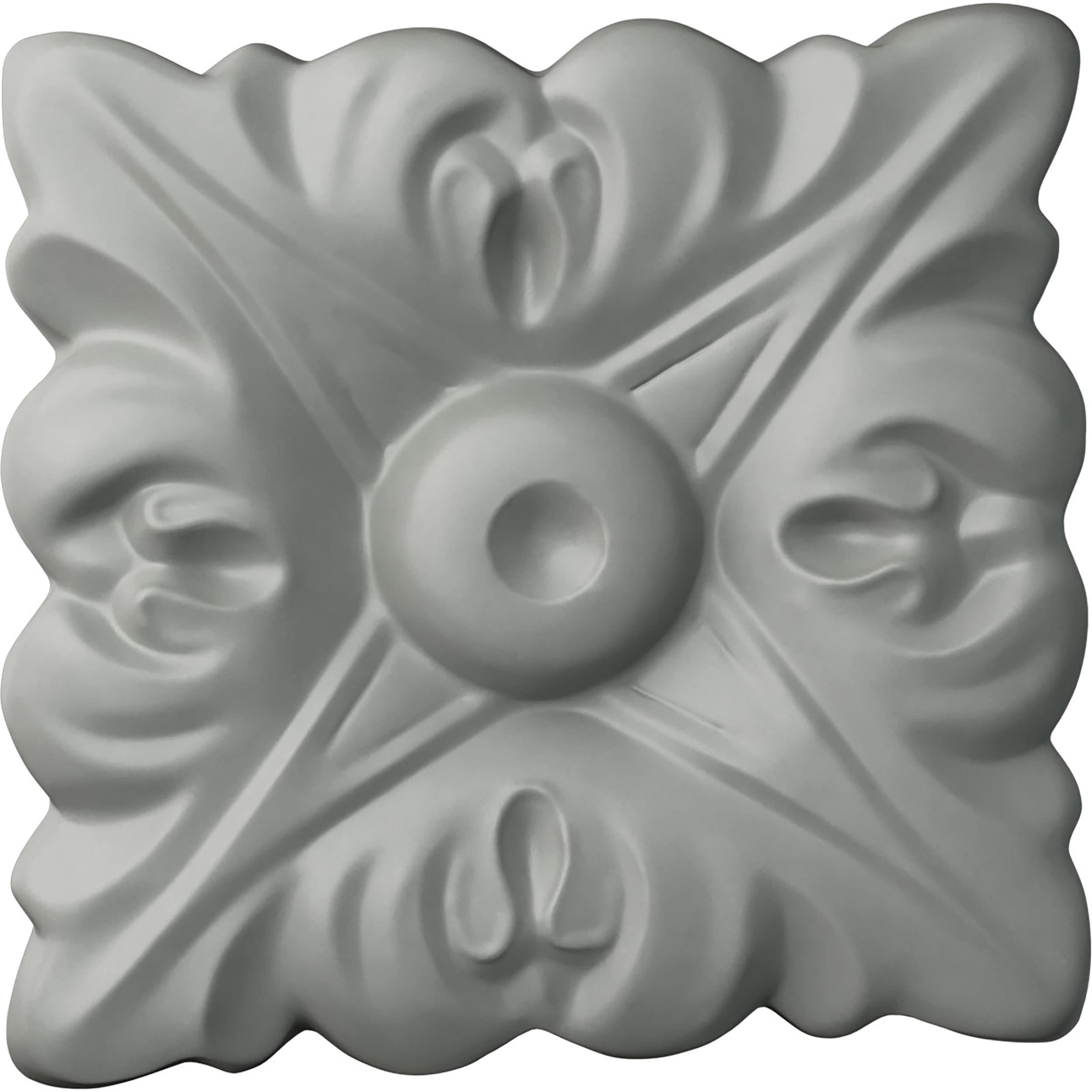 Ekena Millwork ROS02X02OX Oxford 2.5-in x 2.25-in Square Primed Polyurethane Rosette