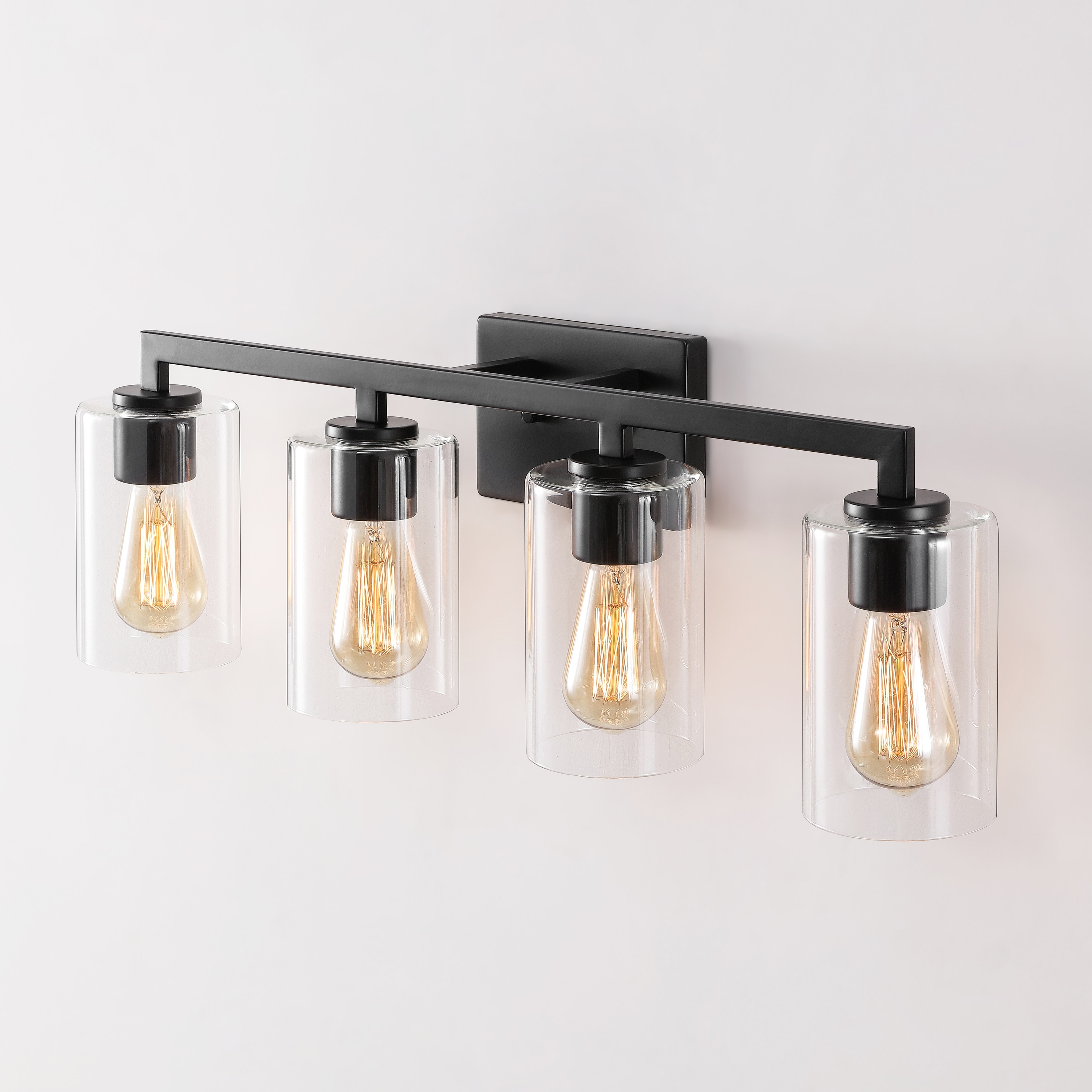 KAWOTI 21221 Tumalo 28.75-in 4 -Light Matte Black Transitional Vanity light