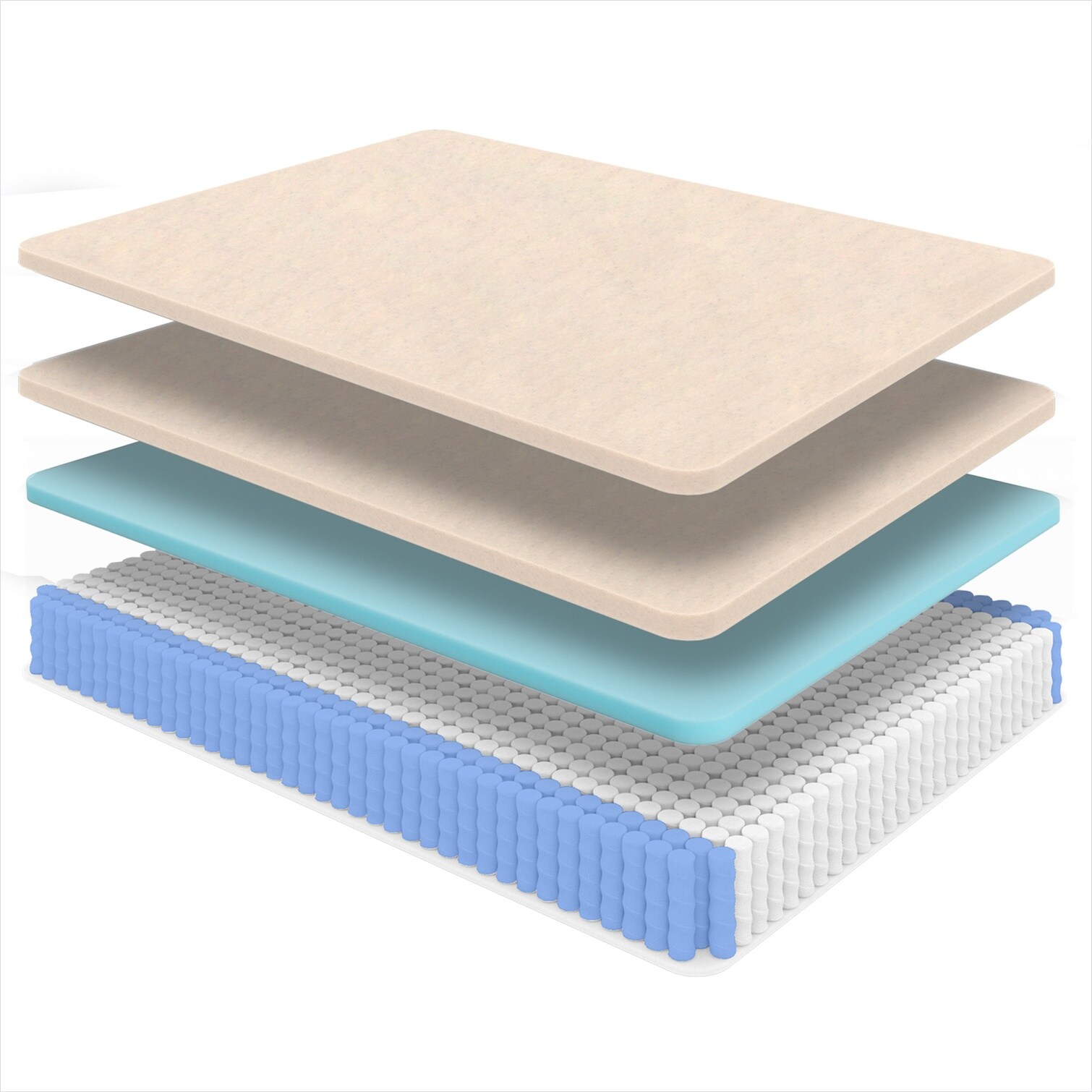 Watnature White King Hybrid Mattress 14-Inch Medium Euro Top Pocketed ...