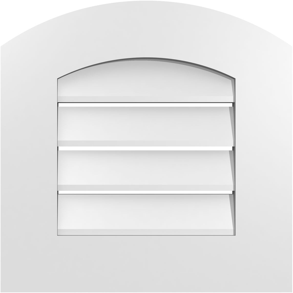 Ekena Millwork GVPAR18X1801SF 18-Inches x 18-Inches Off-white Round top PVC Gable Louver Vent