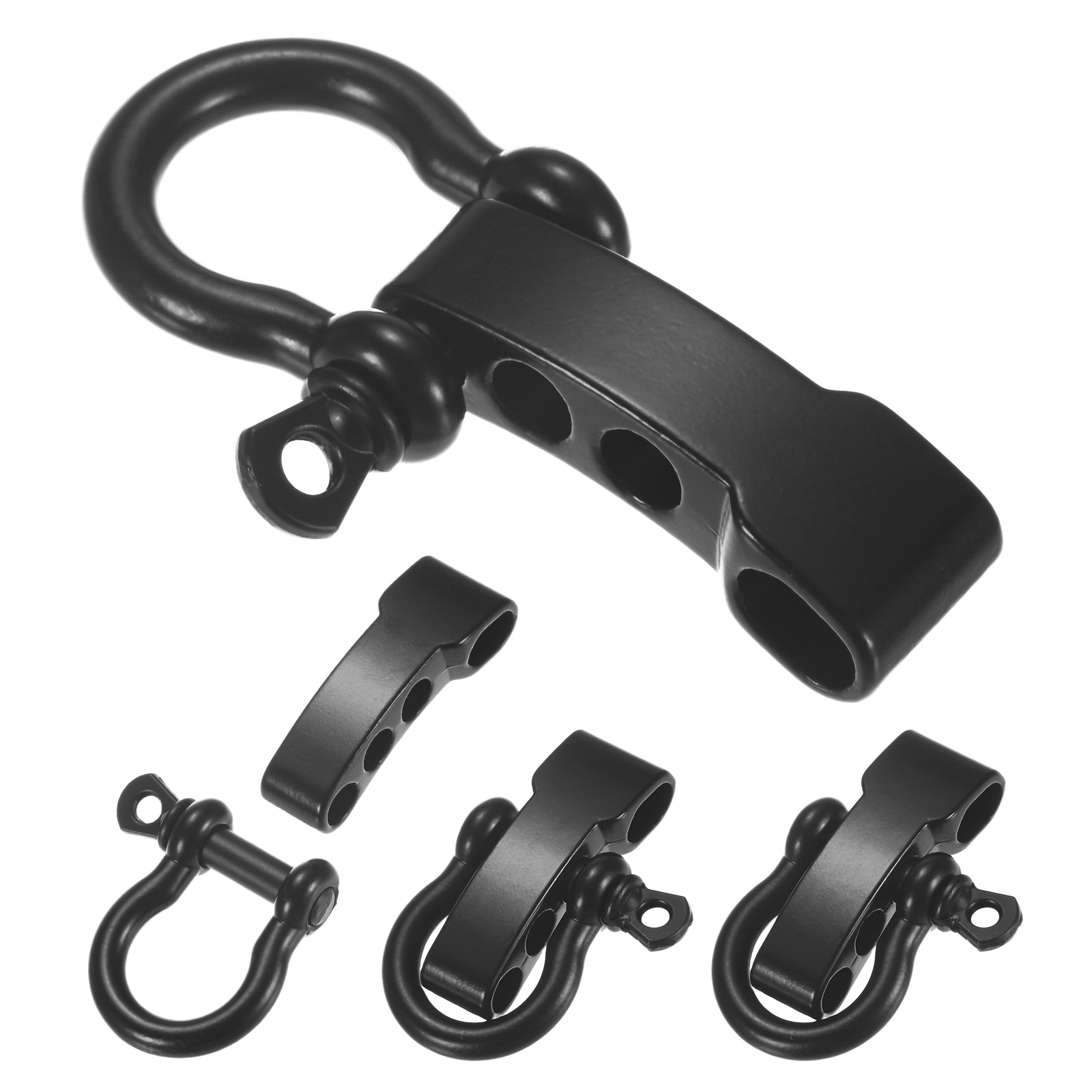 Unique Bargains 4pcs Paracord Bracelet Shackle Buckle Metal Survival Black #S26082600UX9501