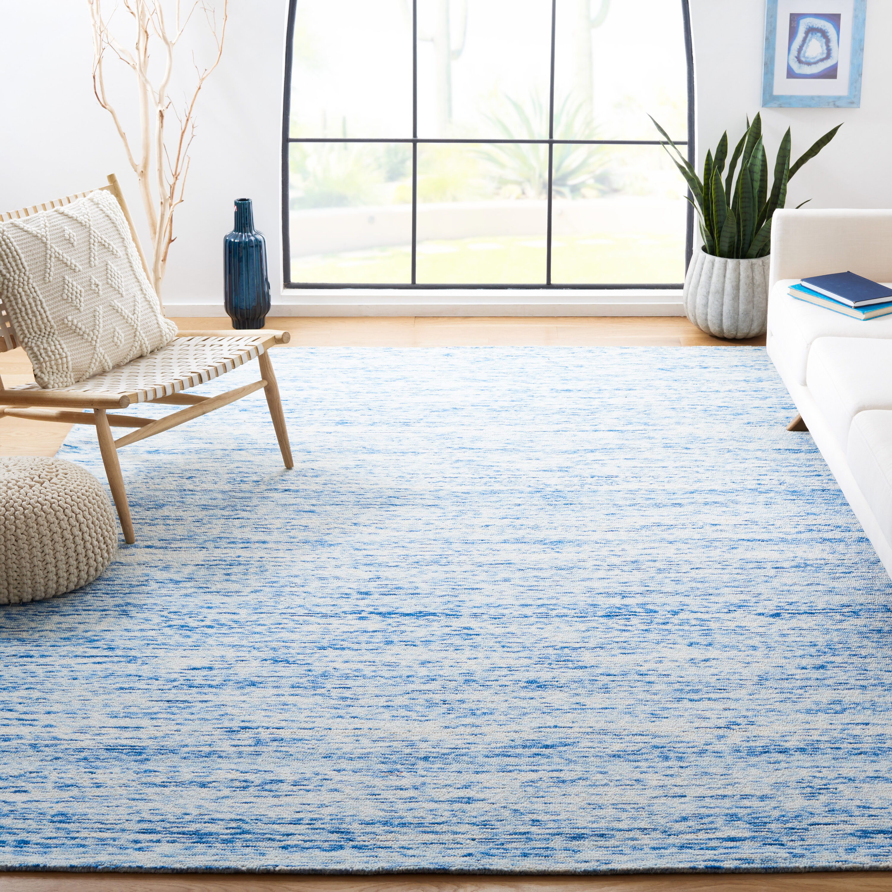  Himalaya 120 Blue Contemporary 8ft x 10ft Large Rectangle Rug