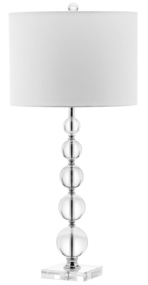 Clear Rotary Socket Table Lamp, Stacked Crystal Table Bedside Lamp Base Nickel