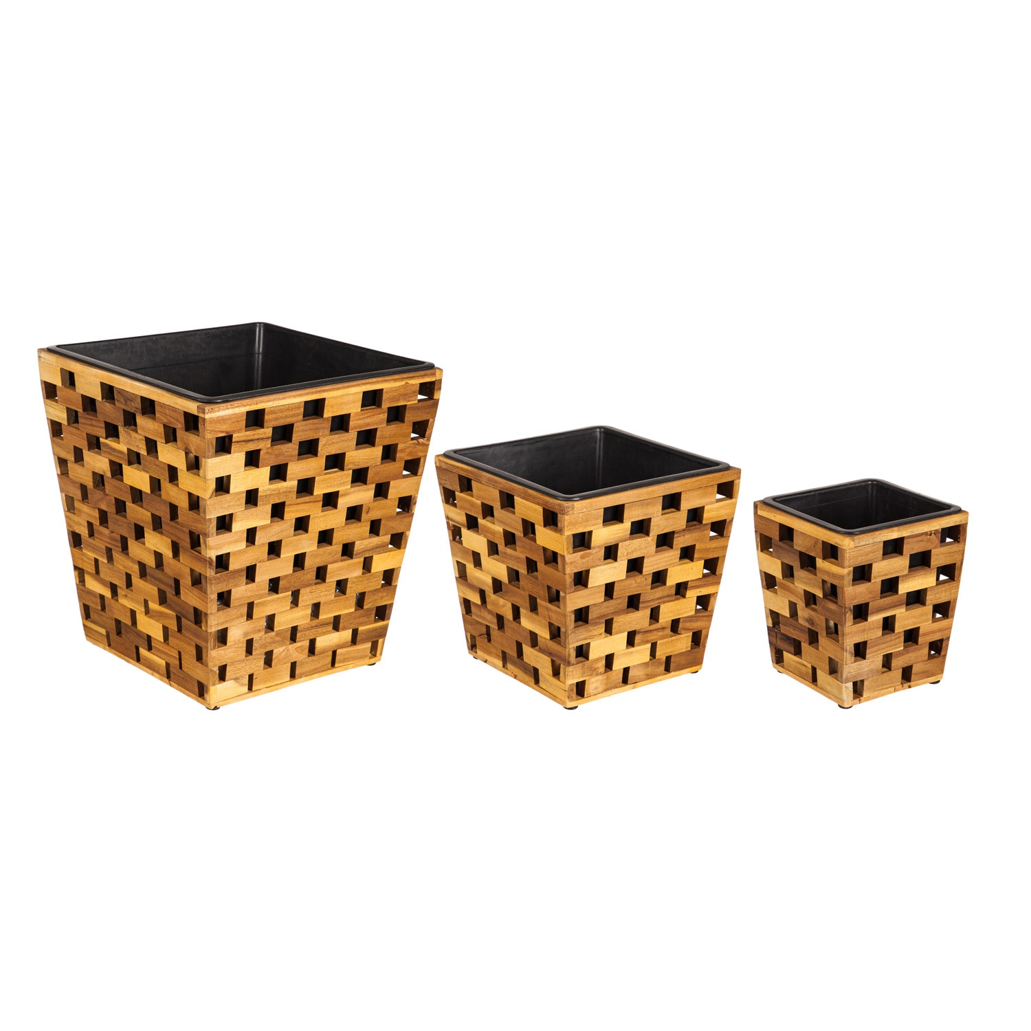 Evergreen 8PMTL5268 Square 16.1-in W x 16.5-in H x 16.1-in D Brown Wood Indoor/Outdoor Planter