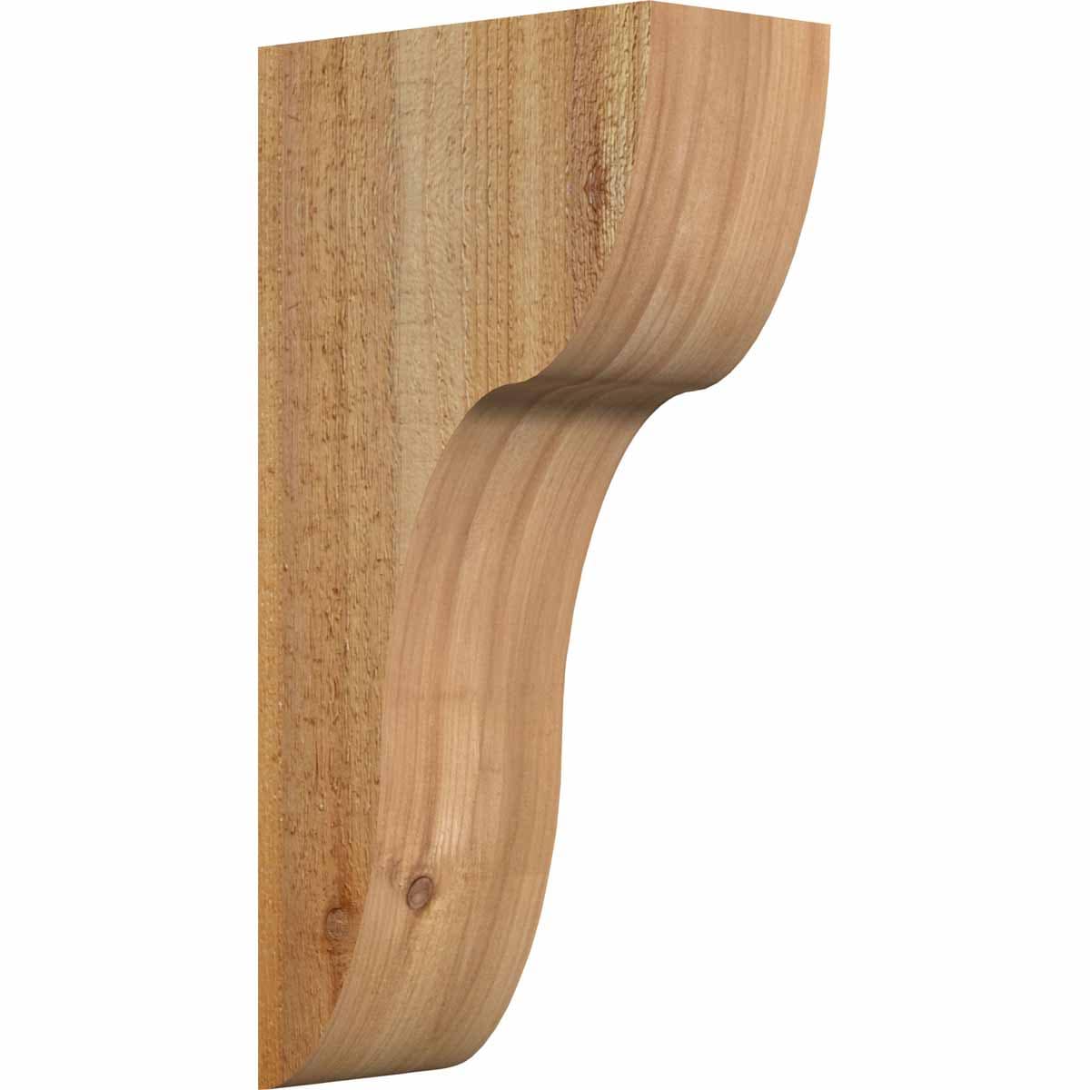 Ekena Millwork COR06X12X24CAR00RWR 6-in x 12-in x 24-in Carmel Unfinished Western red cedar Wood Paintable/Stainable Corbel