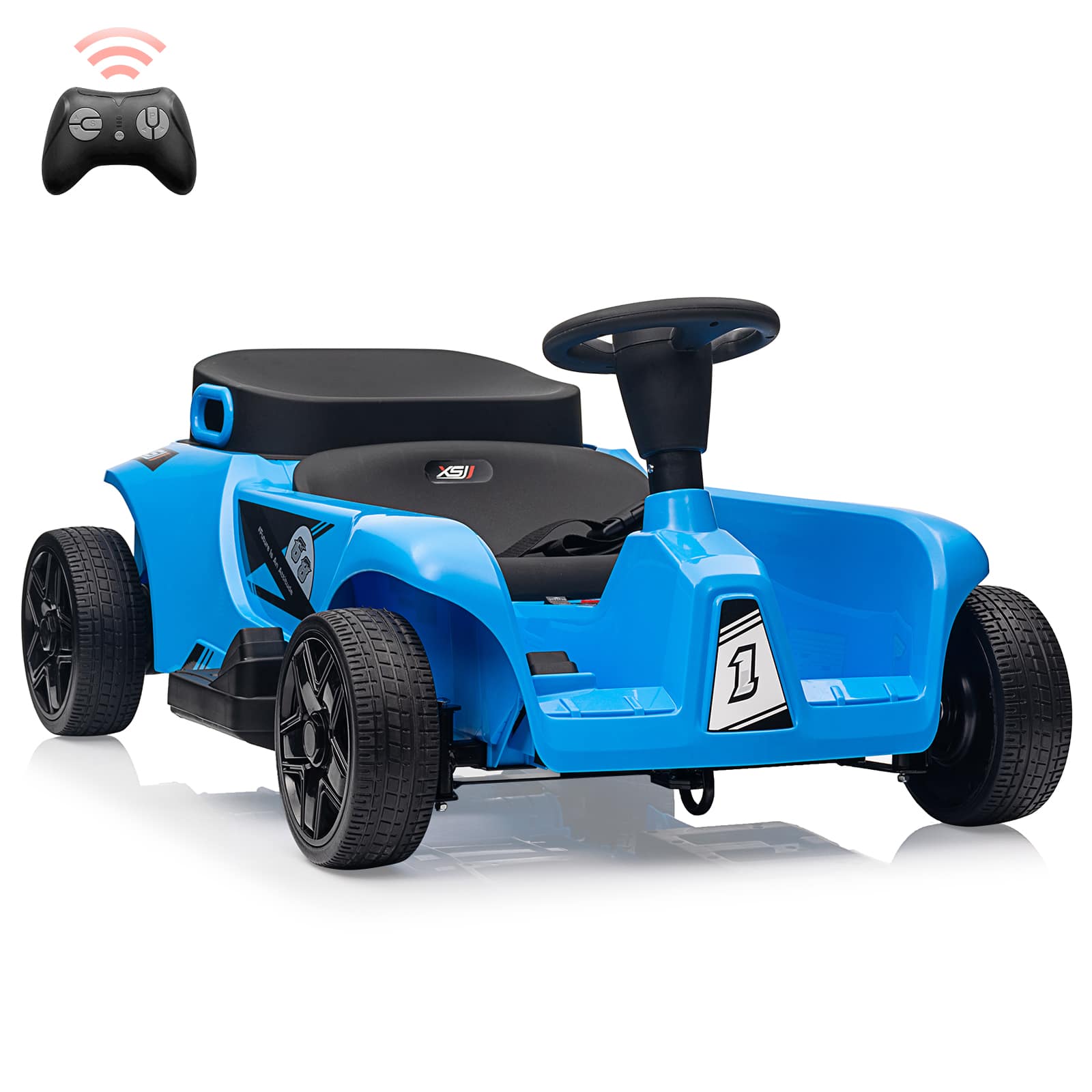 Qeetex TOYPTO0Z6U6PO5 24V Two Seater Electric Ride On Car For Kids With Remote Control Dual 120W Motors Music Usb Storage And Safety Features Blue