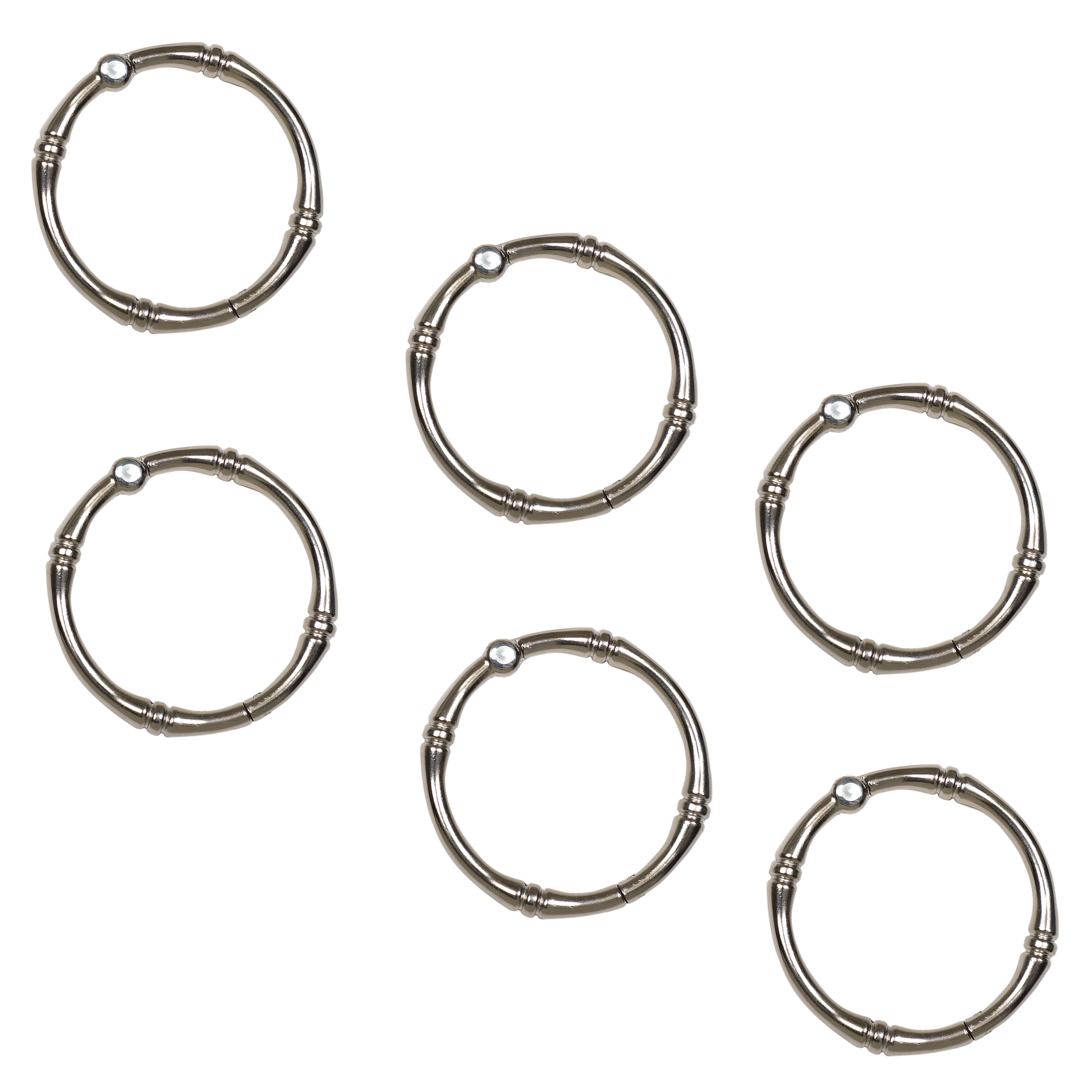 Zenna Home Nickel Zinc Single Shower Curtain Rings (12-Pack) in the ...