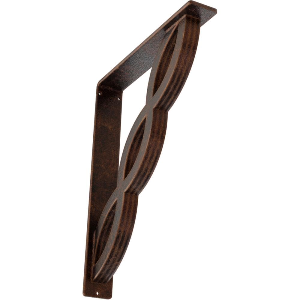 Ekena Millwork BKTM02X12X15TLOACO Loera 12-in x 2-in x 15-in Antique copper Wrought iron Countertop support bracket