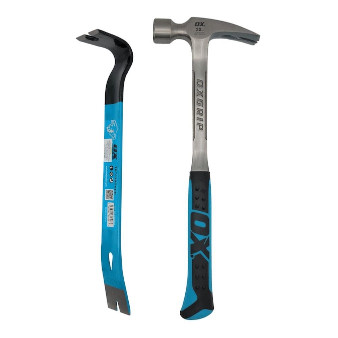 OX Tools OX Tools Pro 22-Ounce Framing Hammer and 15-Inch Pry Bar Combo Pack