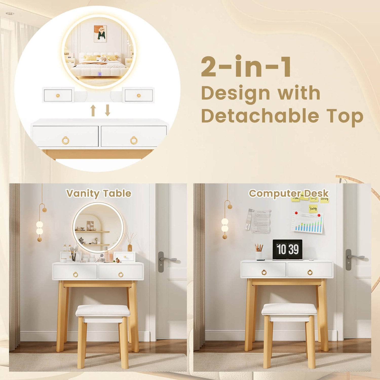 Costway CSHY000054 Bedroom-Vanities - View #5