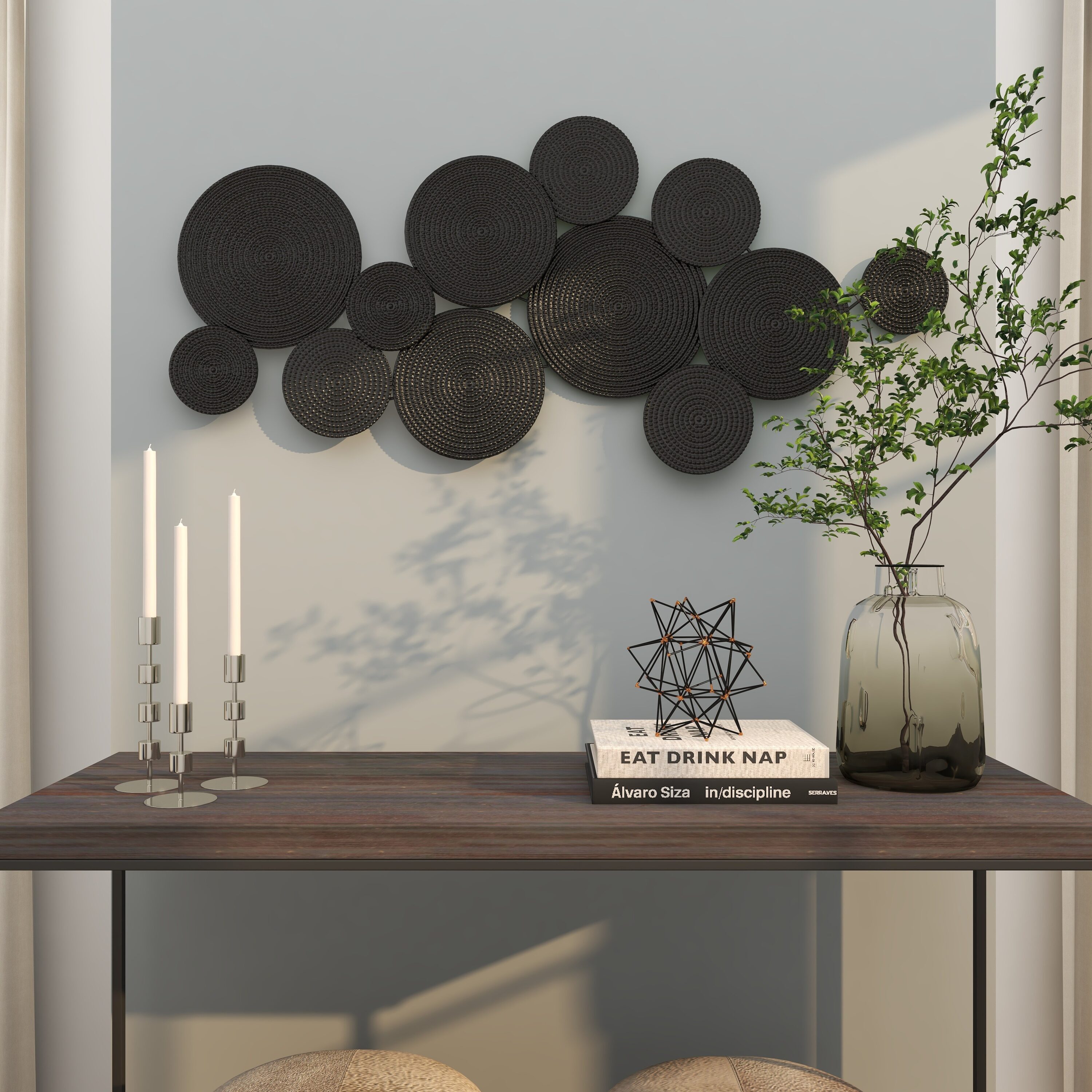 Black Iron Contemporary Abstract Wall Sculpture