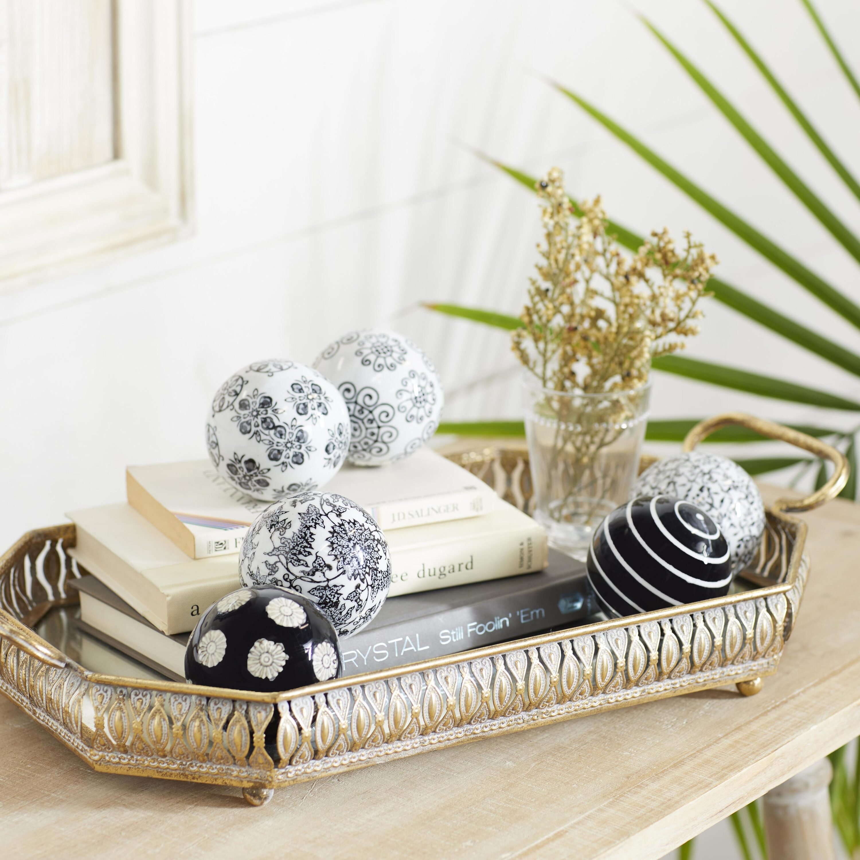 Grayson Lane 40777 6 -Pack Black Ceramic Country Decor set