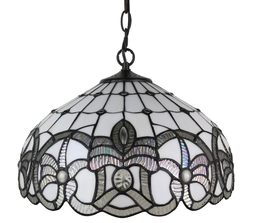 Amora Lighting 2-Light Multi Tiffany Stained Glass Dome Hanging Pendant ...