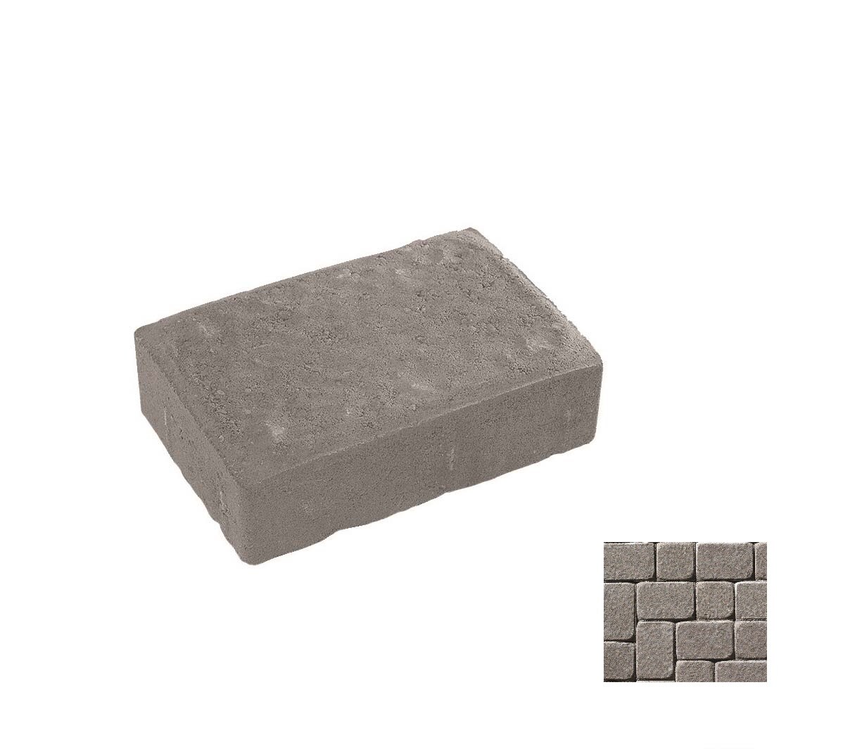 Oldcastle 10450974 Kingston 8-in L x 4-in W x 3-in H Charcoal Concrete Patio Kit