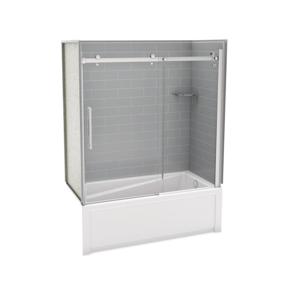 MAAX 106915-301-501-105 Utile 32-in W x 60-in L x 81-in H Metro Ash Grey 5 -Piece Bathtub Shower Combination Kit (Right Drain) with Tub and Wall Included