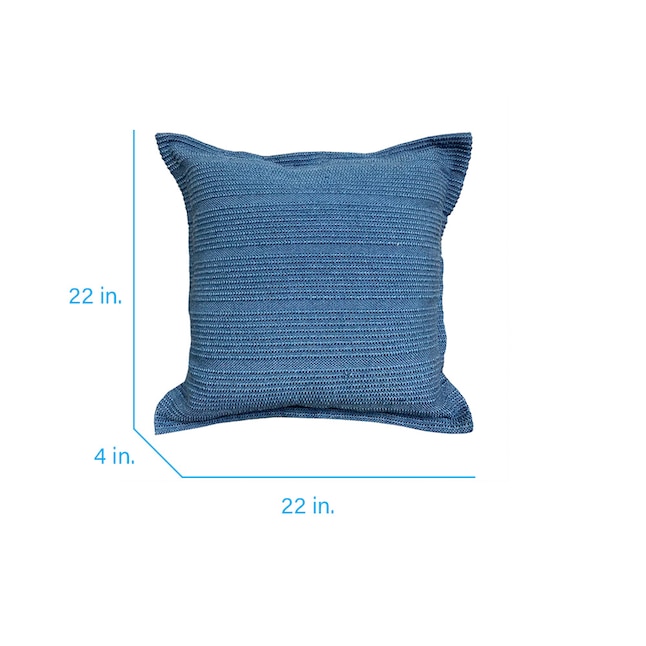 allen + roth Sunset Hues Solid Blue Square Summer Throw Pillow in the ...