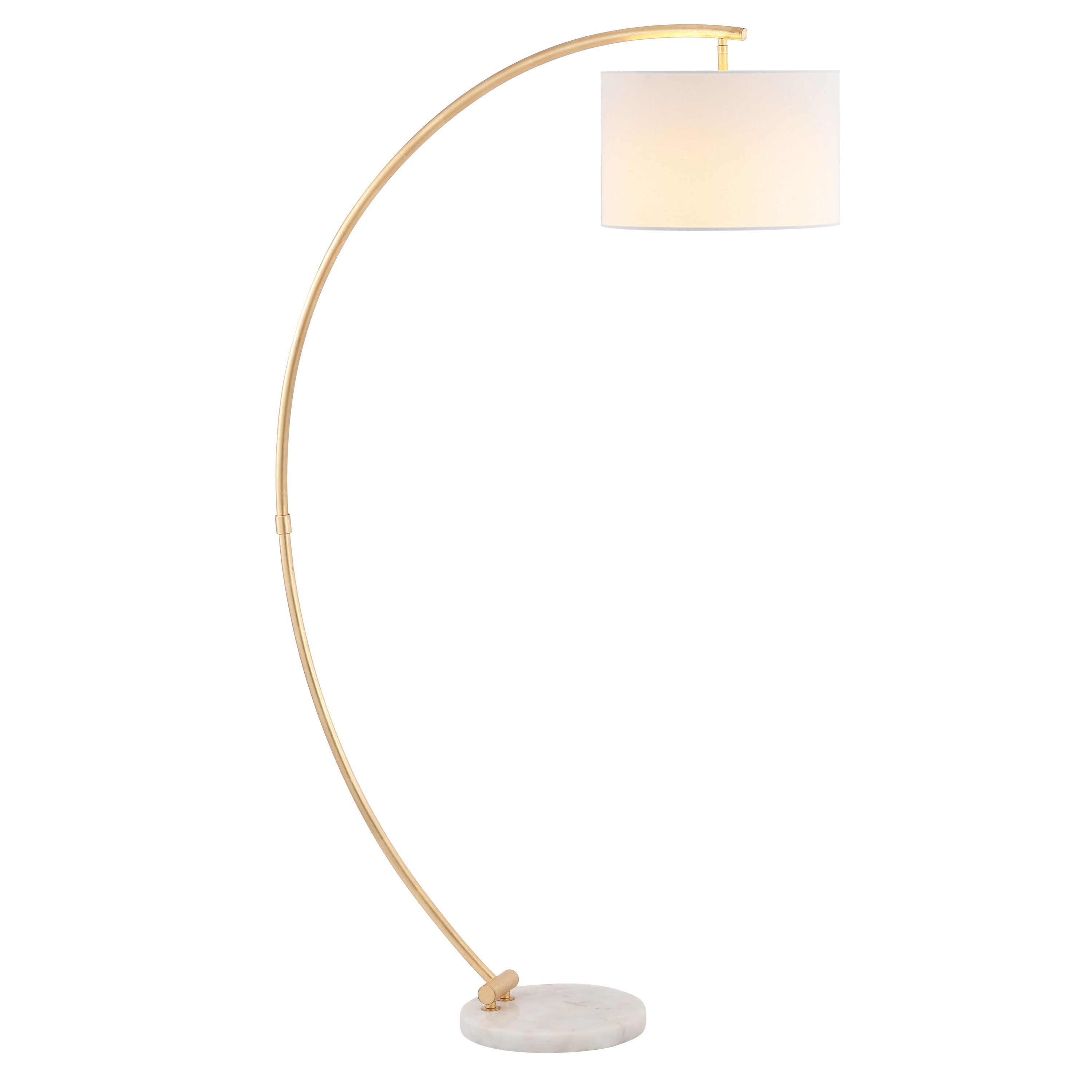 Madigan 70" Gold Leaf and White Marble Arc Floor Lamp