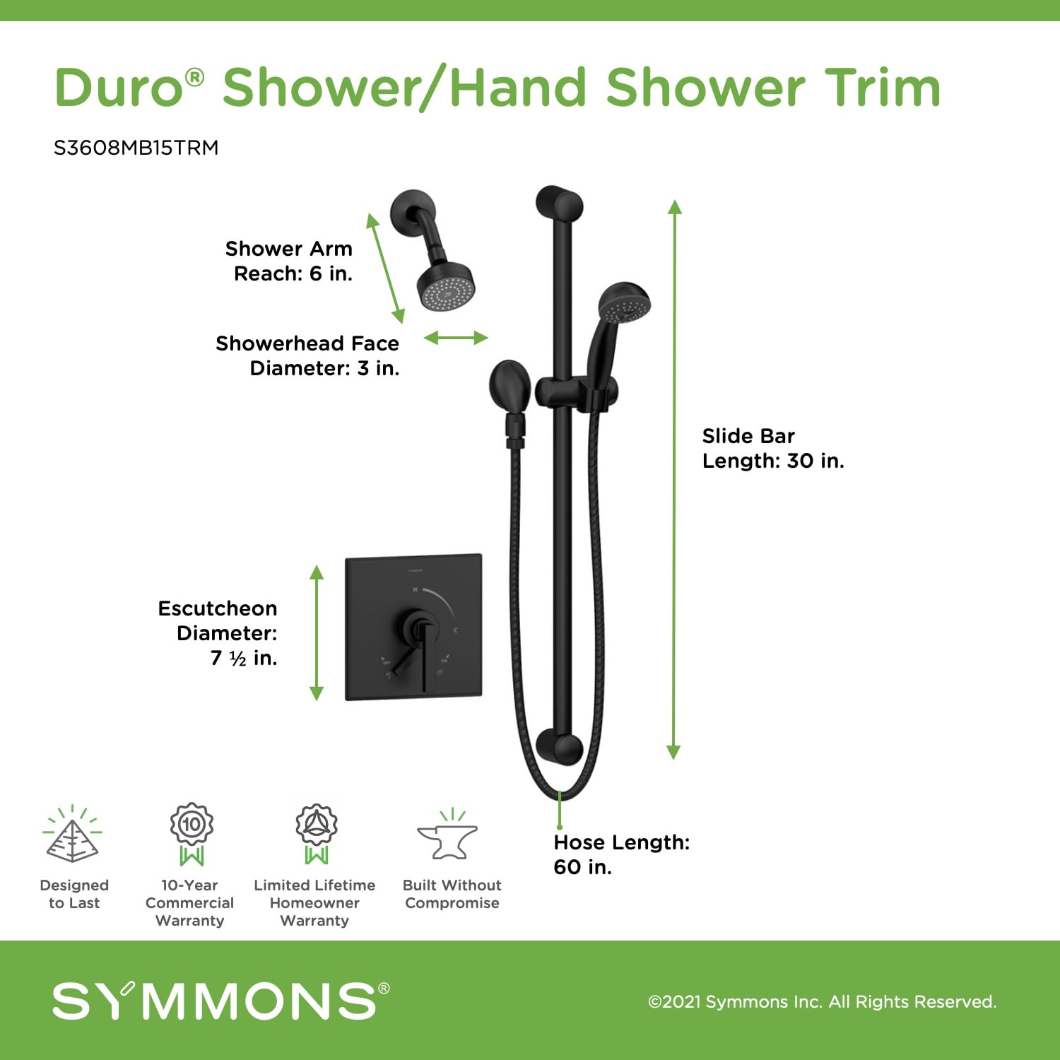 Symmons S3608MB15TRM Tub-Shower-Faucets - View #2