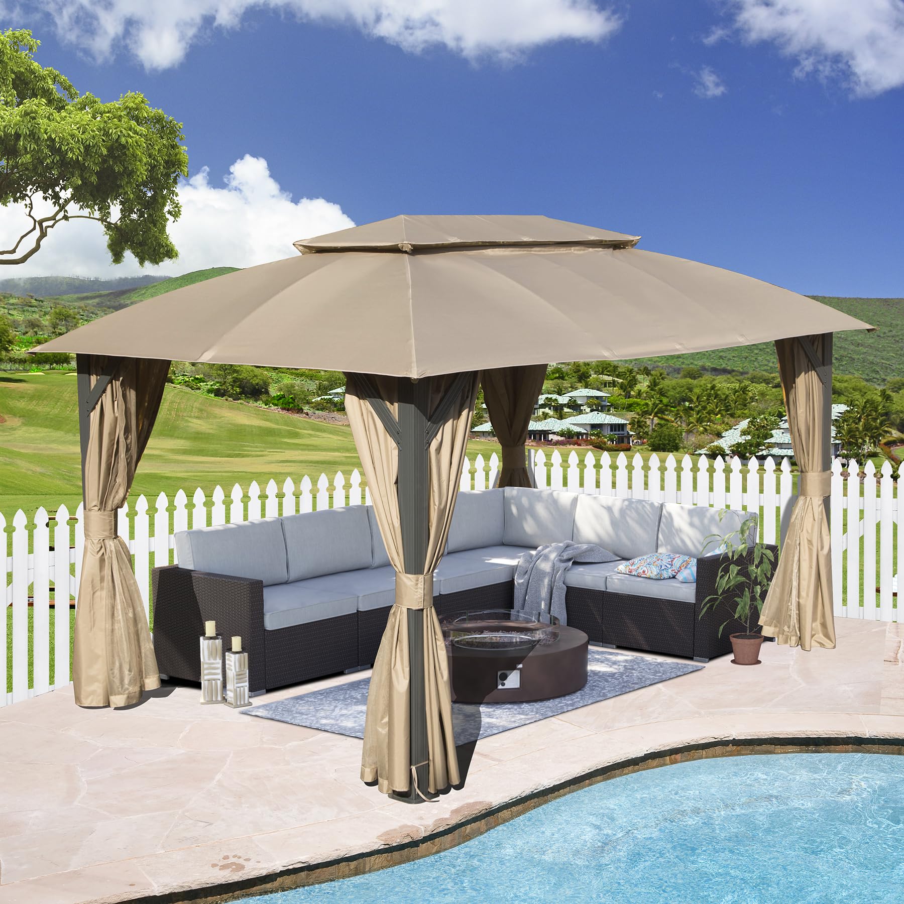 LIVIZA GLY-1625-BN Wood-Resin-Gazebos - View #9