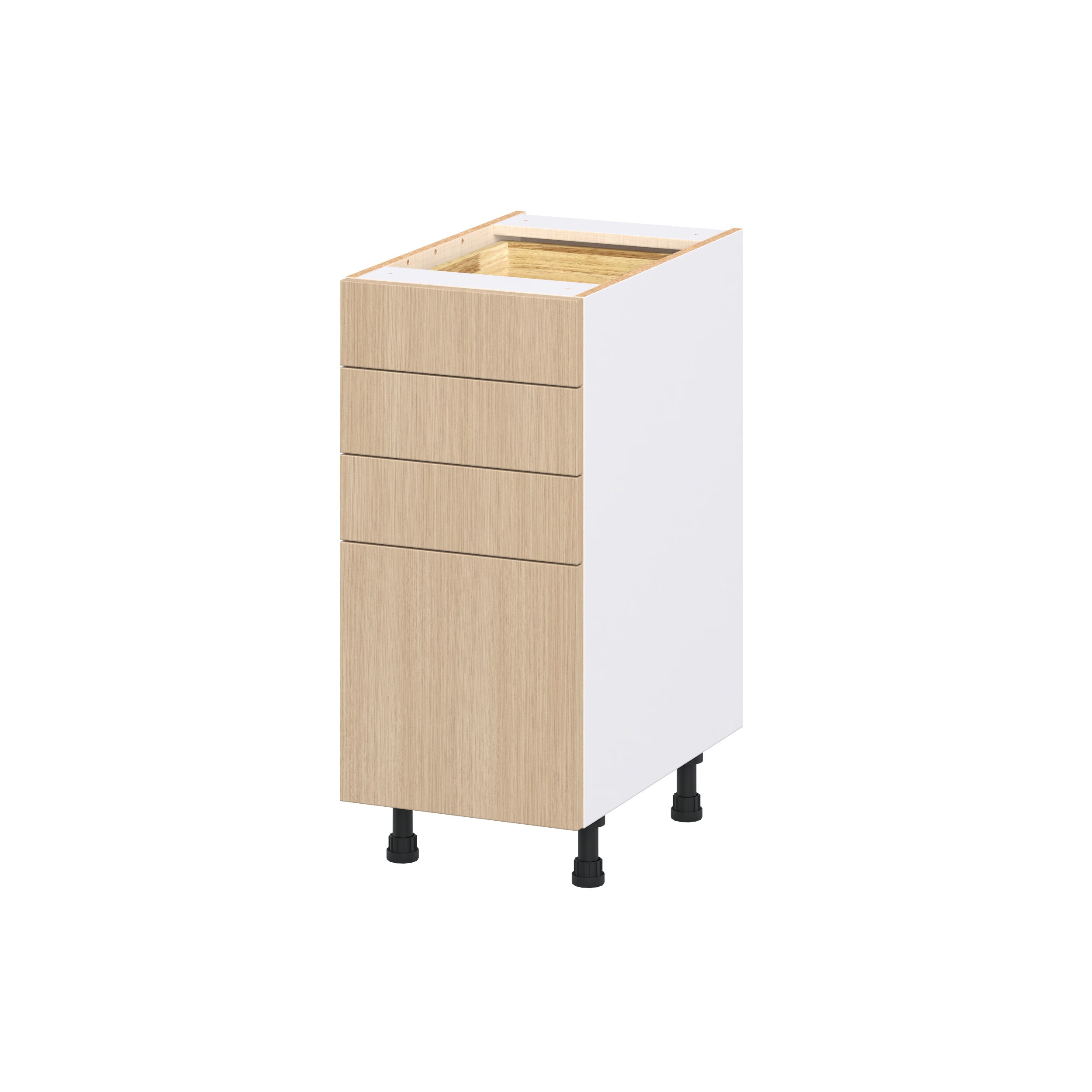 Hugo&Borg DSB4D15WD-WI Winston 15-in W x 34.5-in H x 24.5-in D Mojavi Oak 4 -Drawers Drawer Base Fully assembled Cabinet Flat Panel