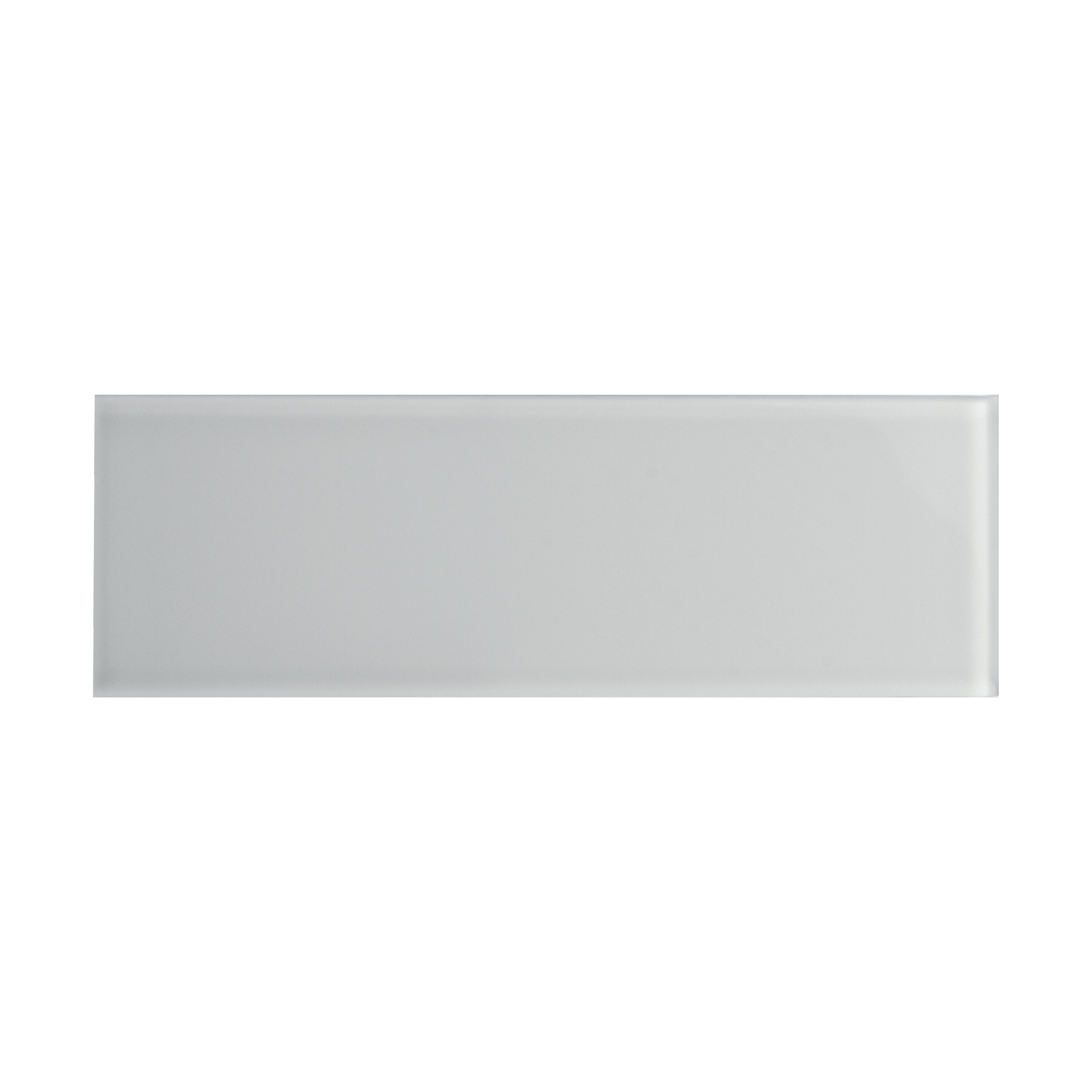 Giorbello G3928-SMPL Sample- True Gray 3-in x 9-in Glossy Glass Subway Wall Tile