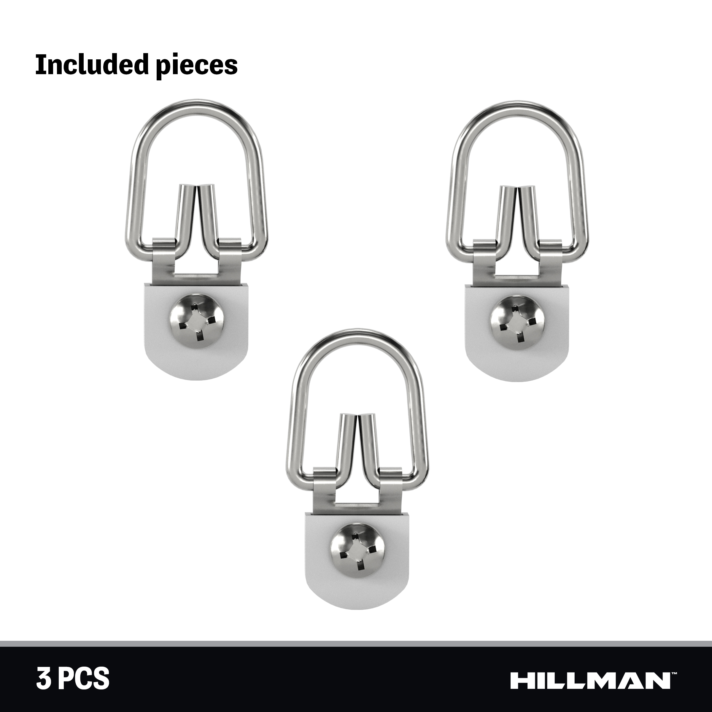 Hillman 1-in Silver D-ring (2-Pack)