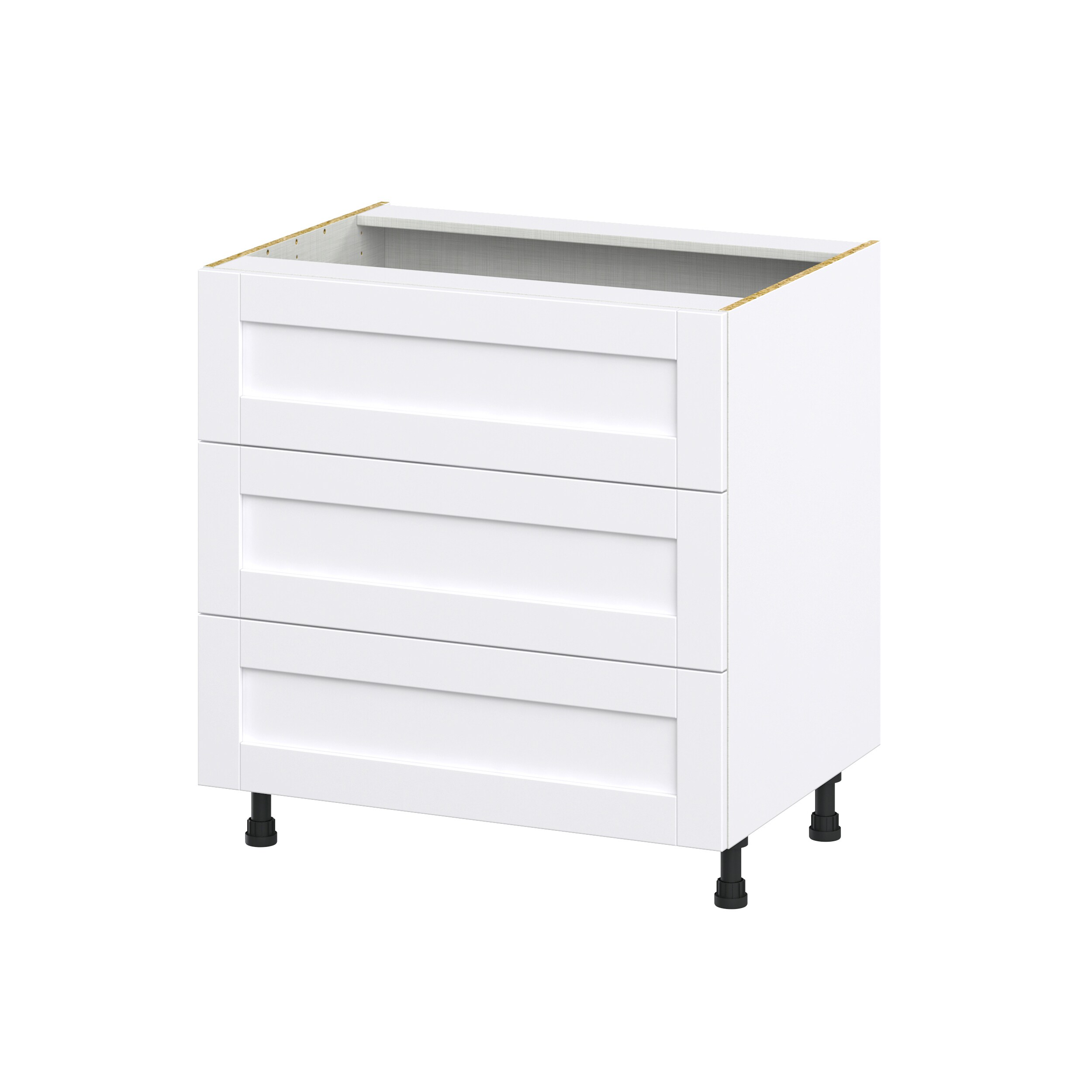 Hugo&Borg DSB3DA33-RM Rosemont 33-in W x 34.5-in H x 24-in D Glacier White 3 -Drawers Drawer Base Fully assembled Cabinet (Recessed Panel Shaker)