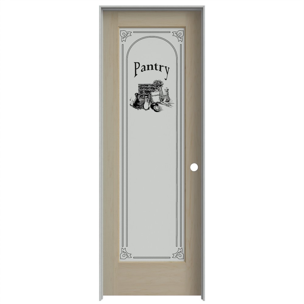 Masonite 28-in x 80-in Natrural Solid Core 1-panel Left Hand Maple Wood Single Prehung Interior Door