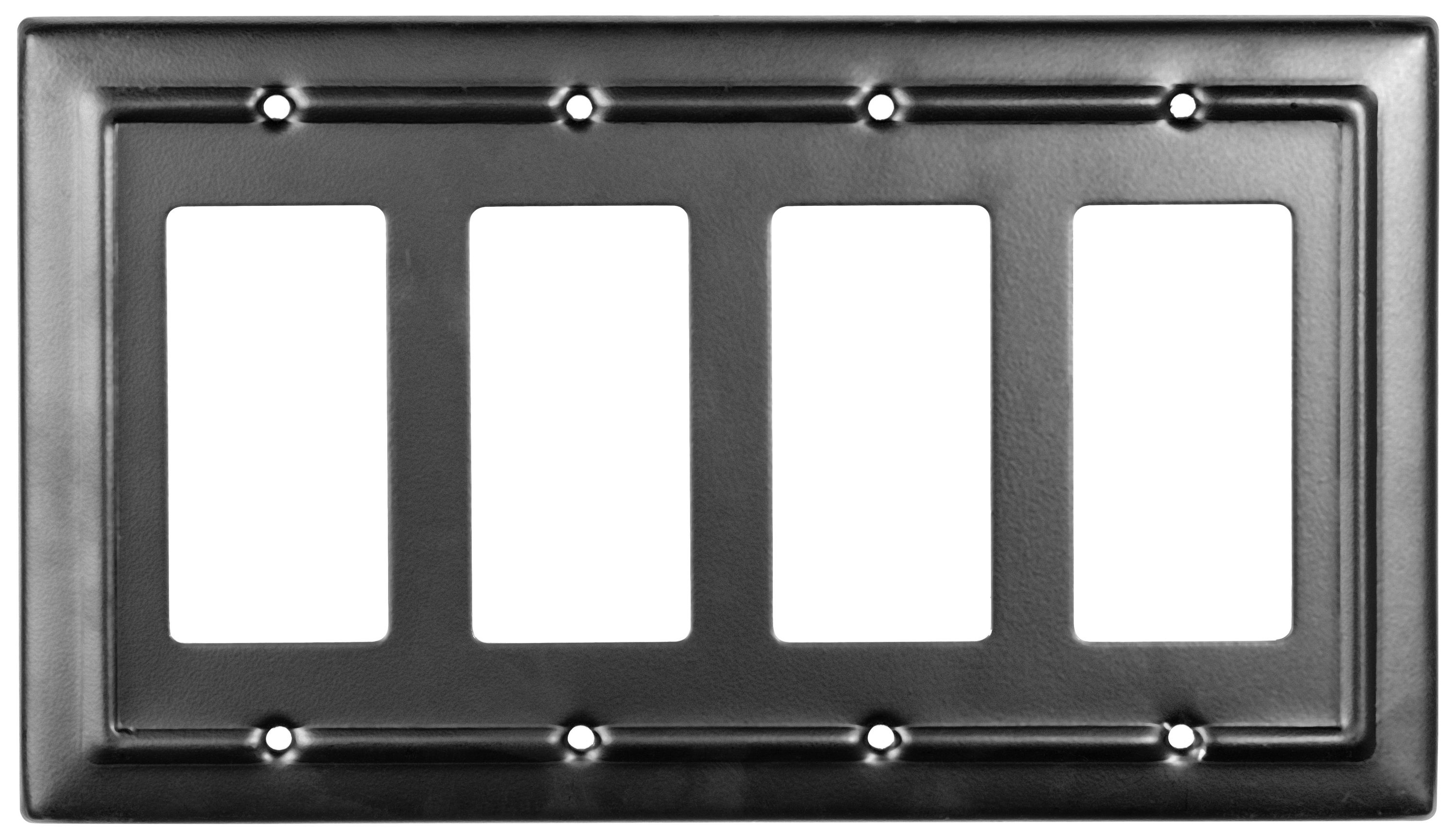 Monarch Abode 19160 Architectural 4 -Gang Specialty Size Matte Black Metal Indoor Wall Plate