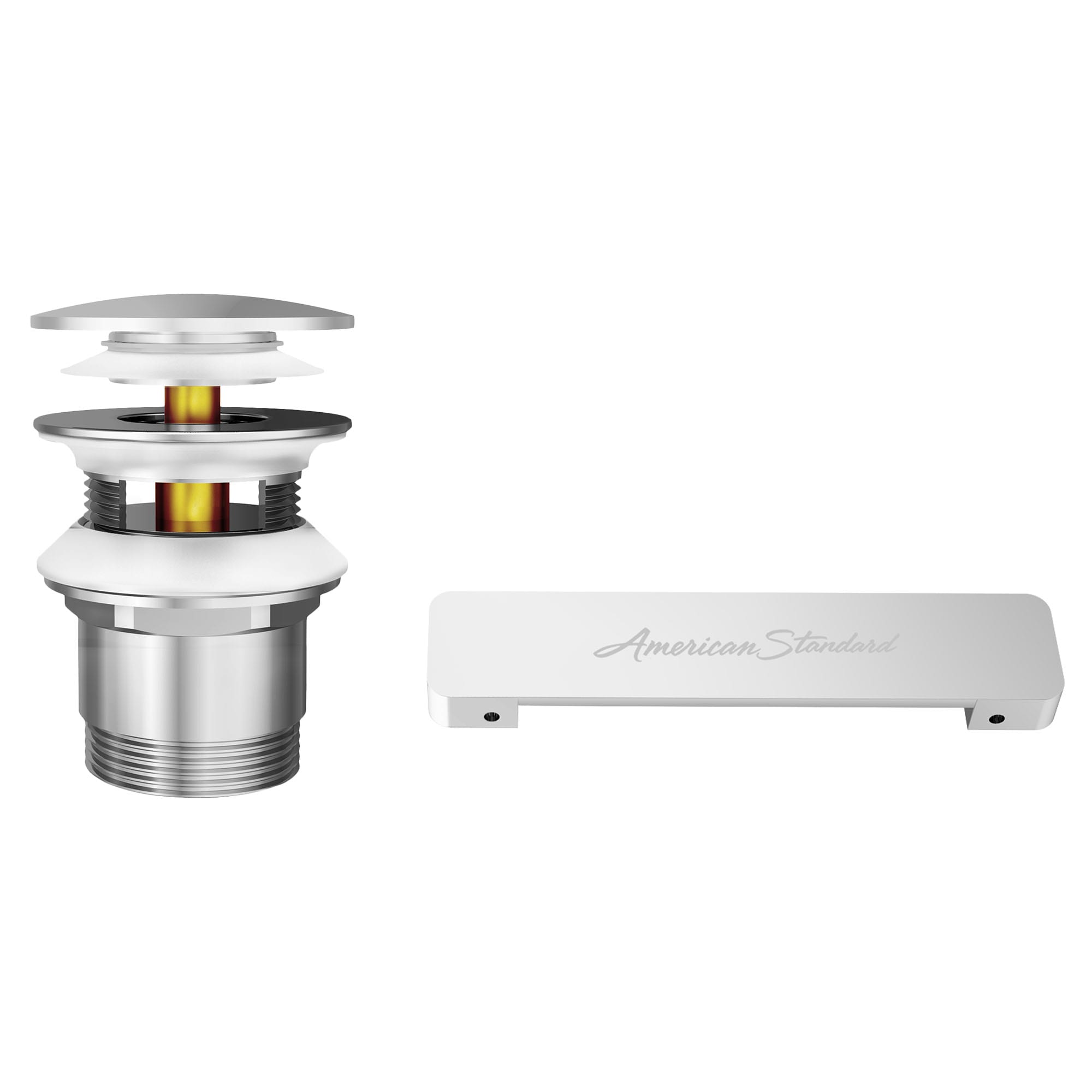 American Standard 1680100.002 Chrome Chrome Drain/overflow kit Drain with Brass