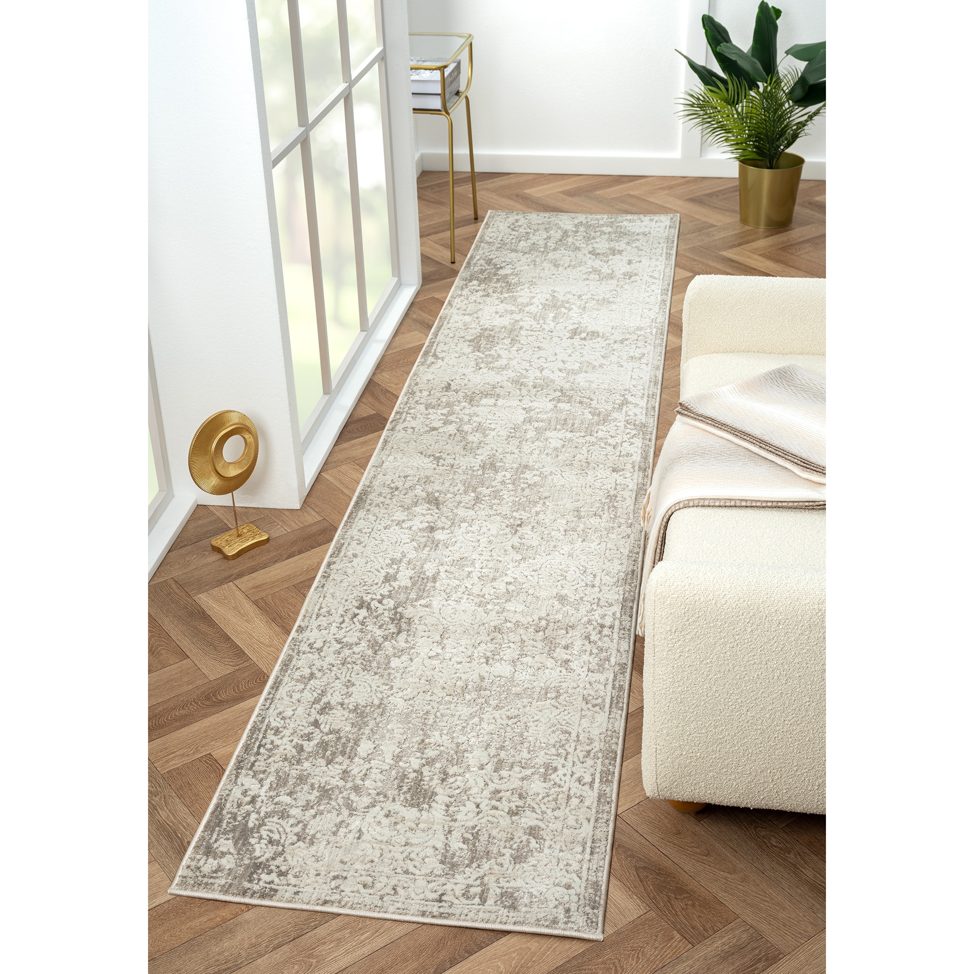 LR Home 7856A1590304J8 Sydney 2 x 10 (ft) Loomed Gray Rectangular Indoor Abstract Area rug