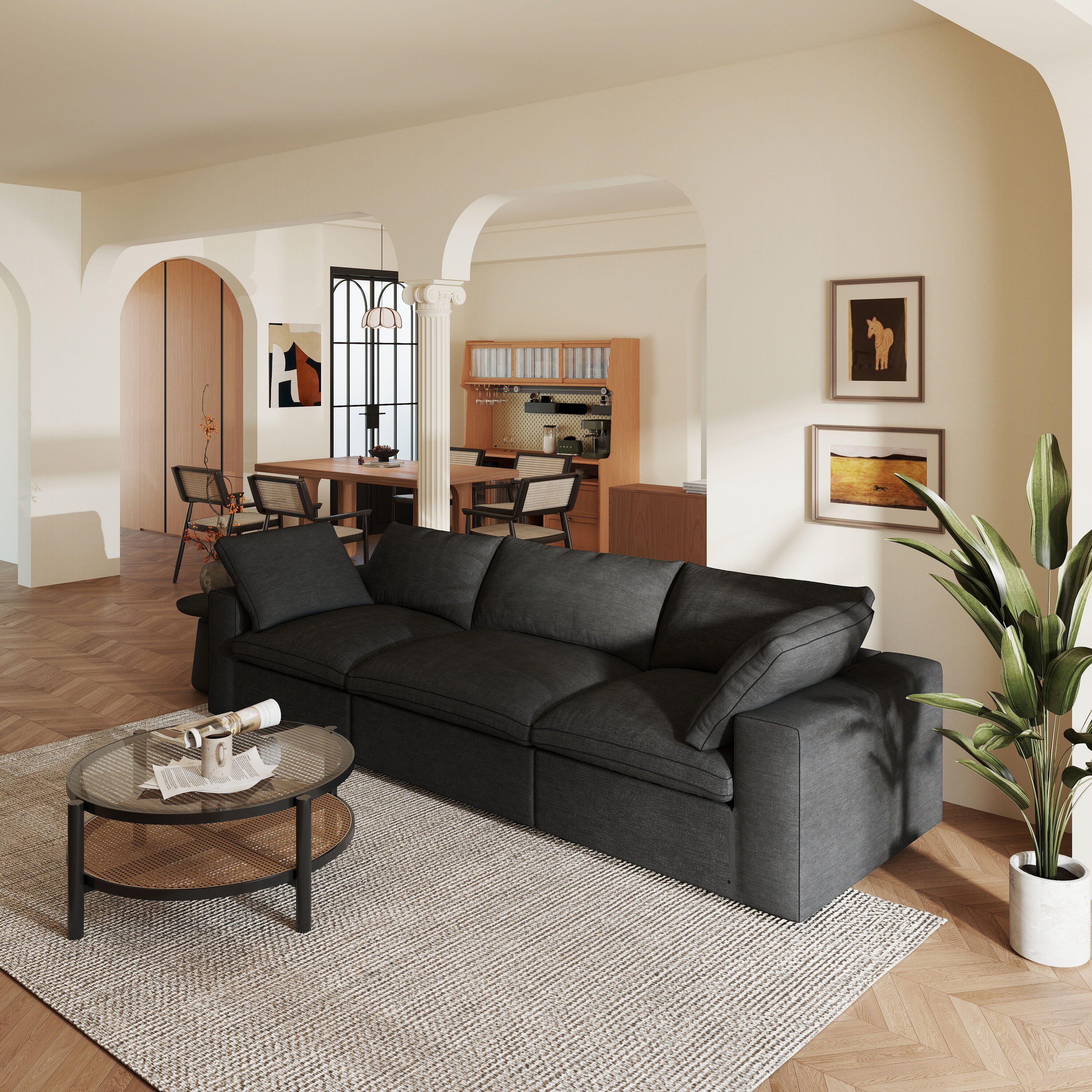 BuotiqHom DH-S3-121BK Sofas-Loveseats - View #2