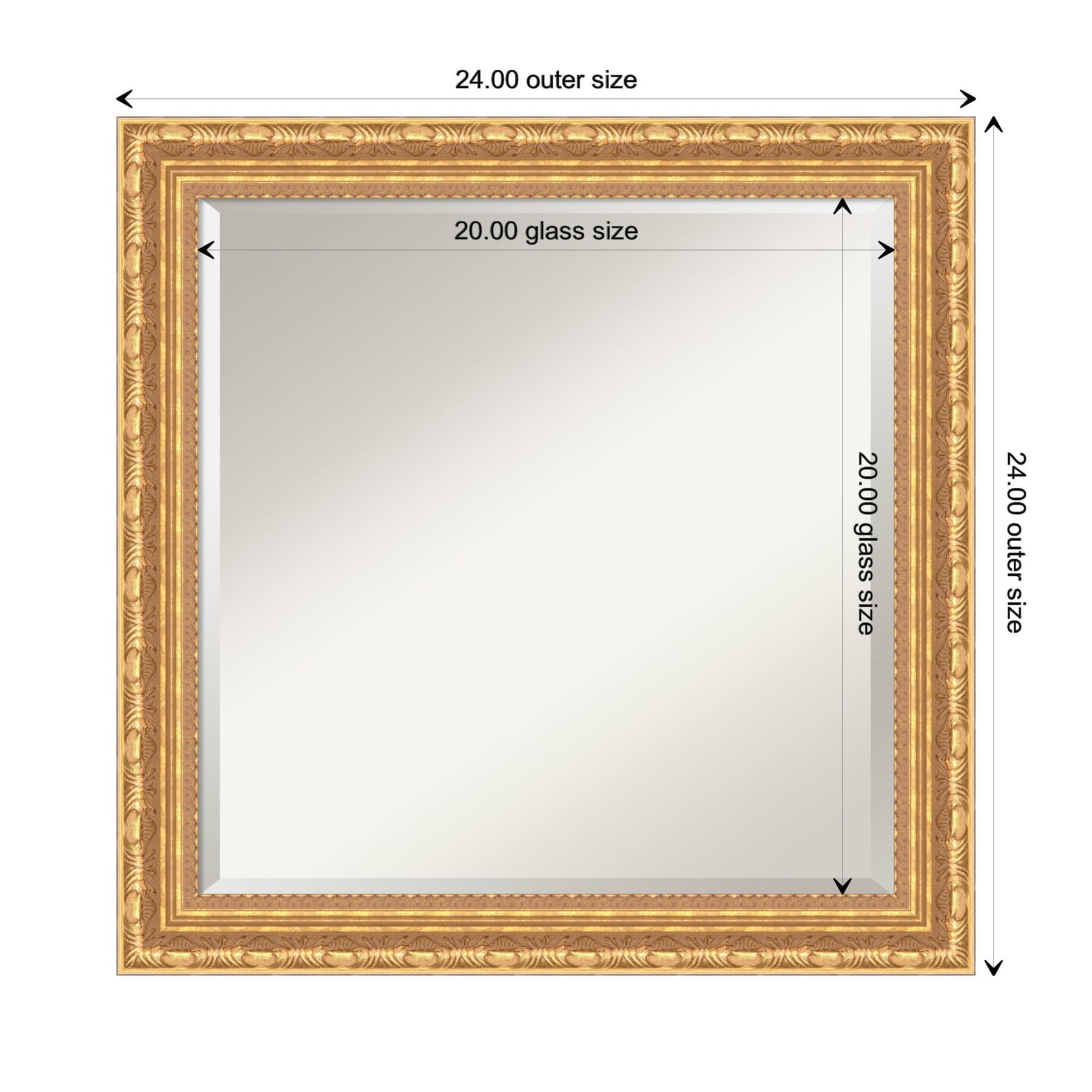 Amanti Art Versailles Gold Frame 24-in x 24-in Bathroom Vanity Mirror ...