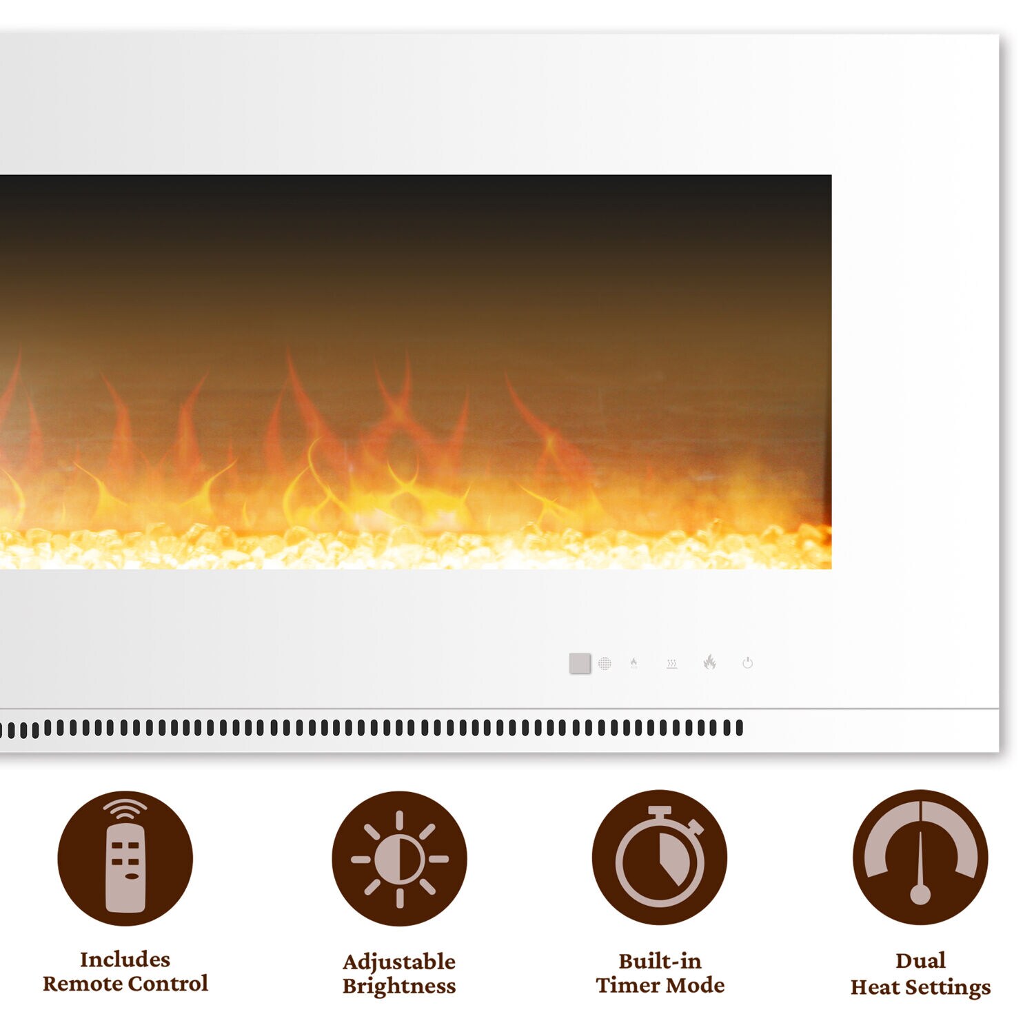 Cambridge 56-in W White Fan-forced Electric Fireplace CAM56WMEF-1WHT Sansujyuku sansujyuku.com