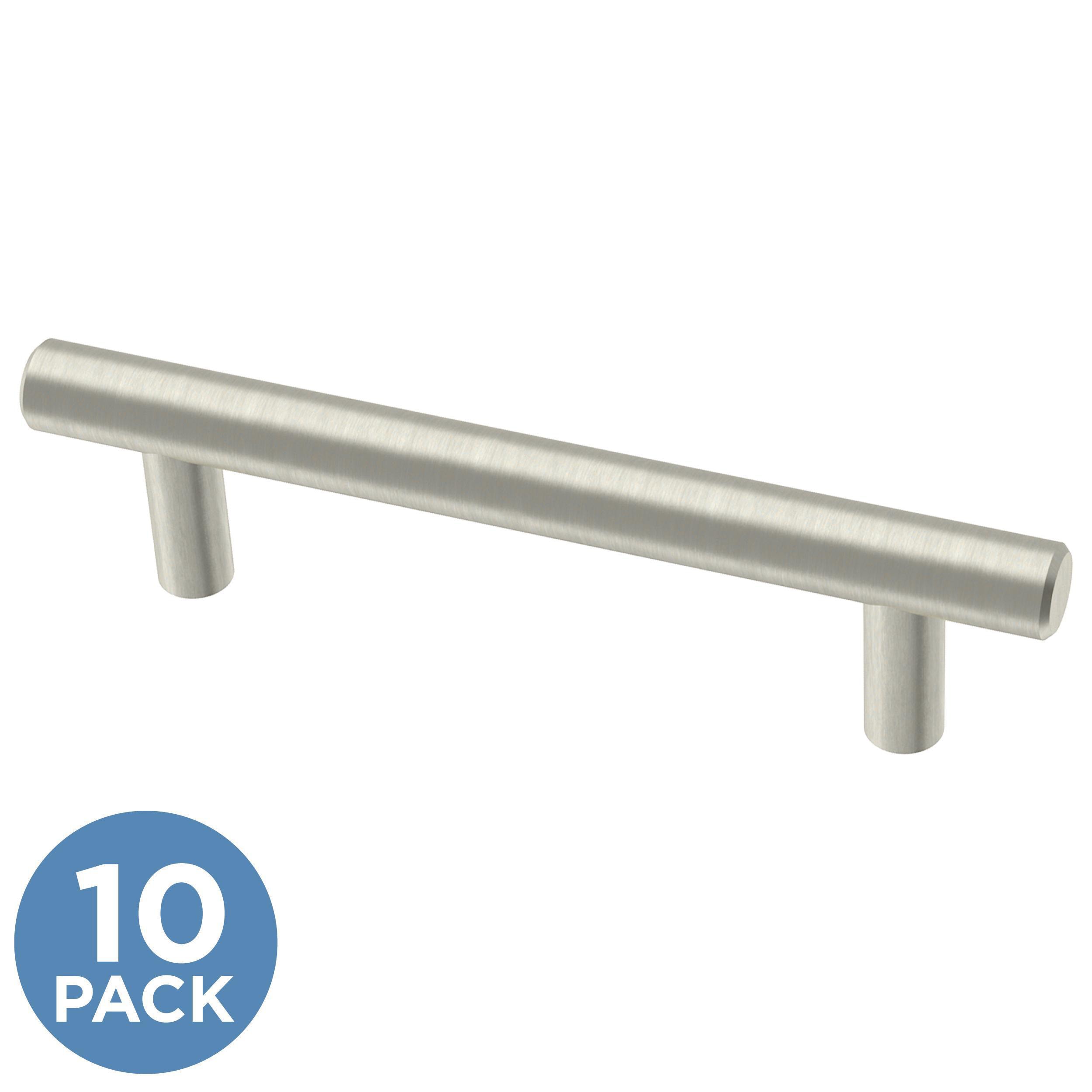 Brushed Nickel Square Kitchen Cabinet Drawer Handles Bar Pulls Stainless  Steel