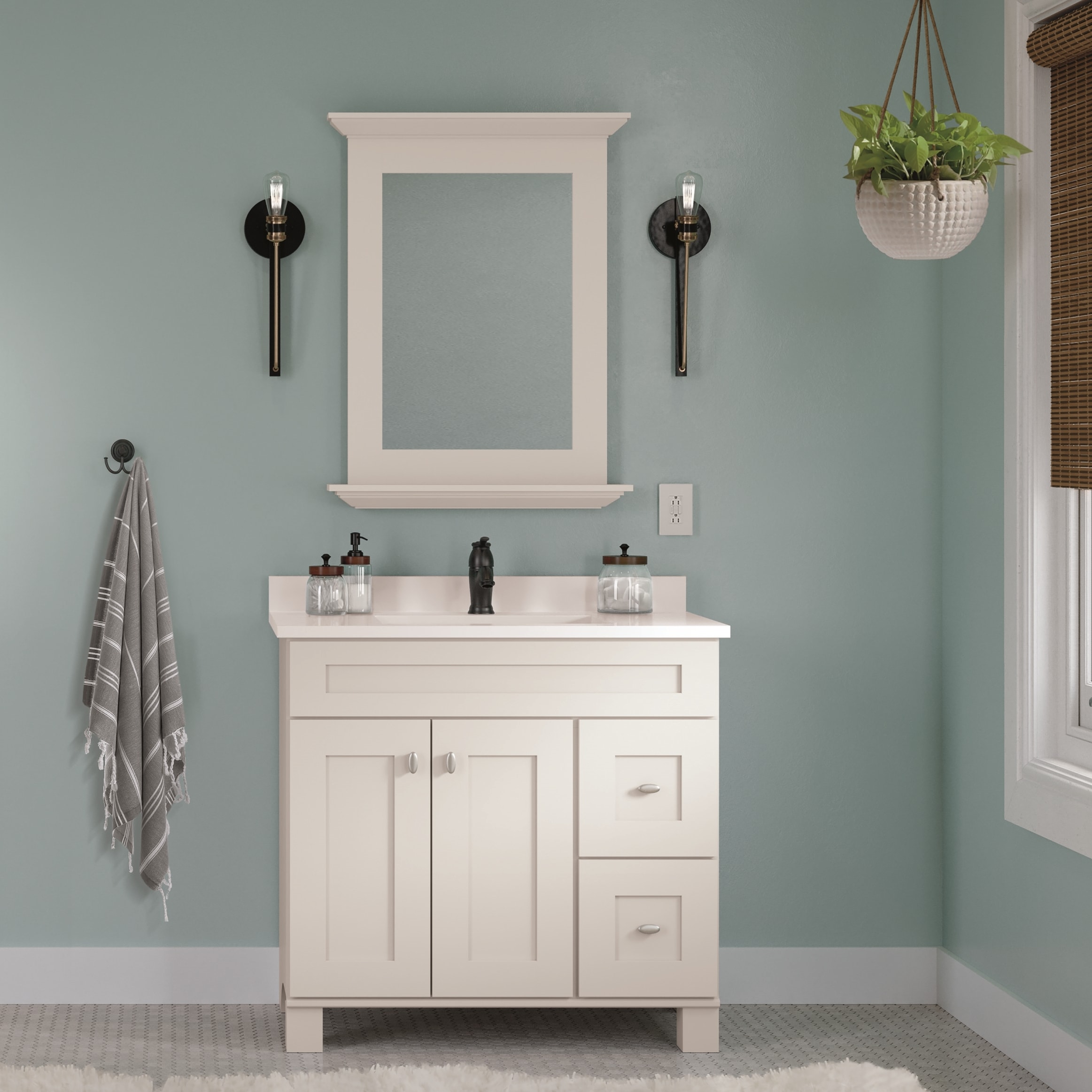 Vanity Mirror Cabinet with Side Pull-outs - Diamond