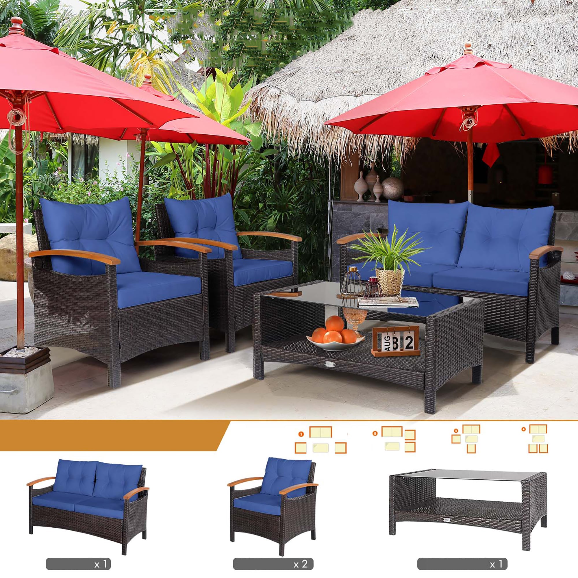 Costway HW69469NY+ Patio-Conversation-Sets - View #5