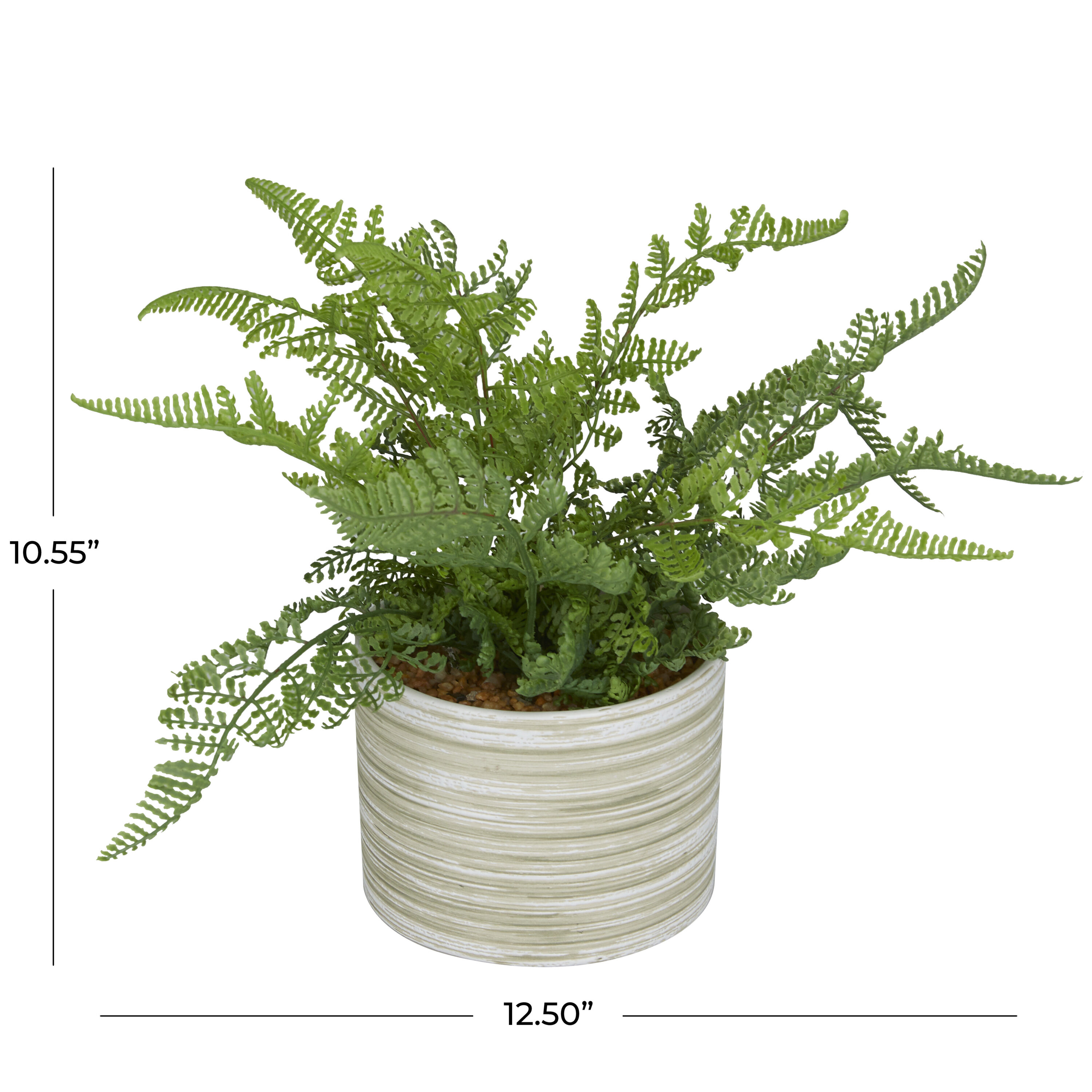 The Novogratz 10.55-in Green with Patterned Round Pot Indoor Fern ...