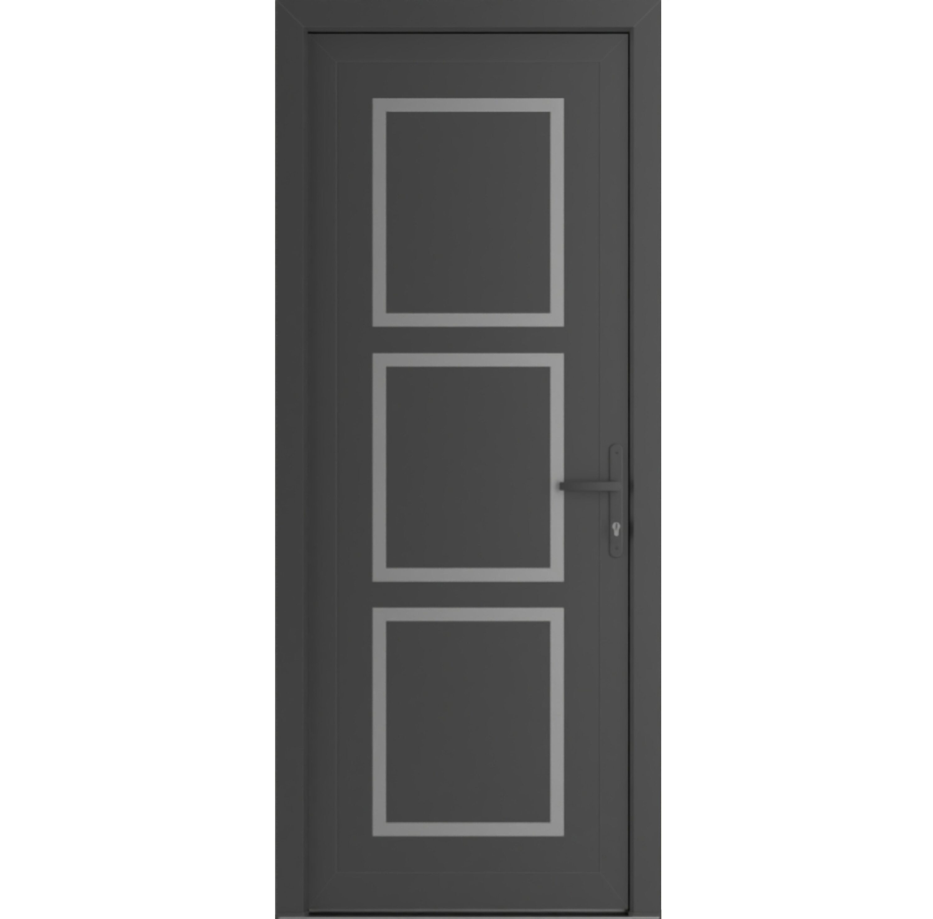 Vdom doors VDOMDOORS MANUX 8661 Exterior Prehung Steel Door Antracite Grey 36-in x 80-in Left-hand inswing