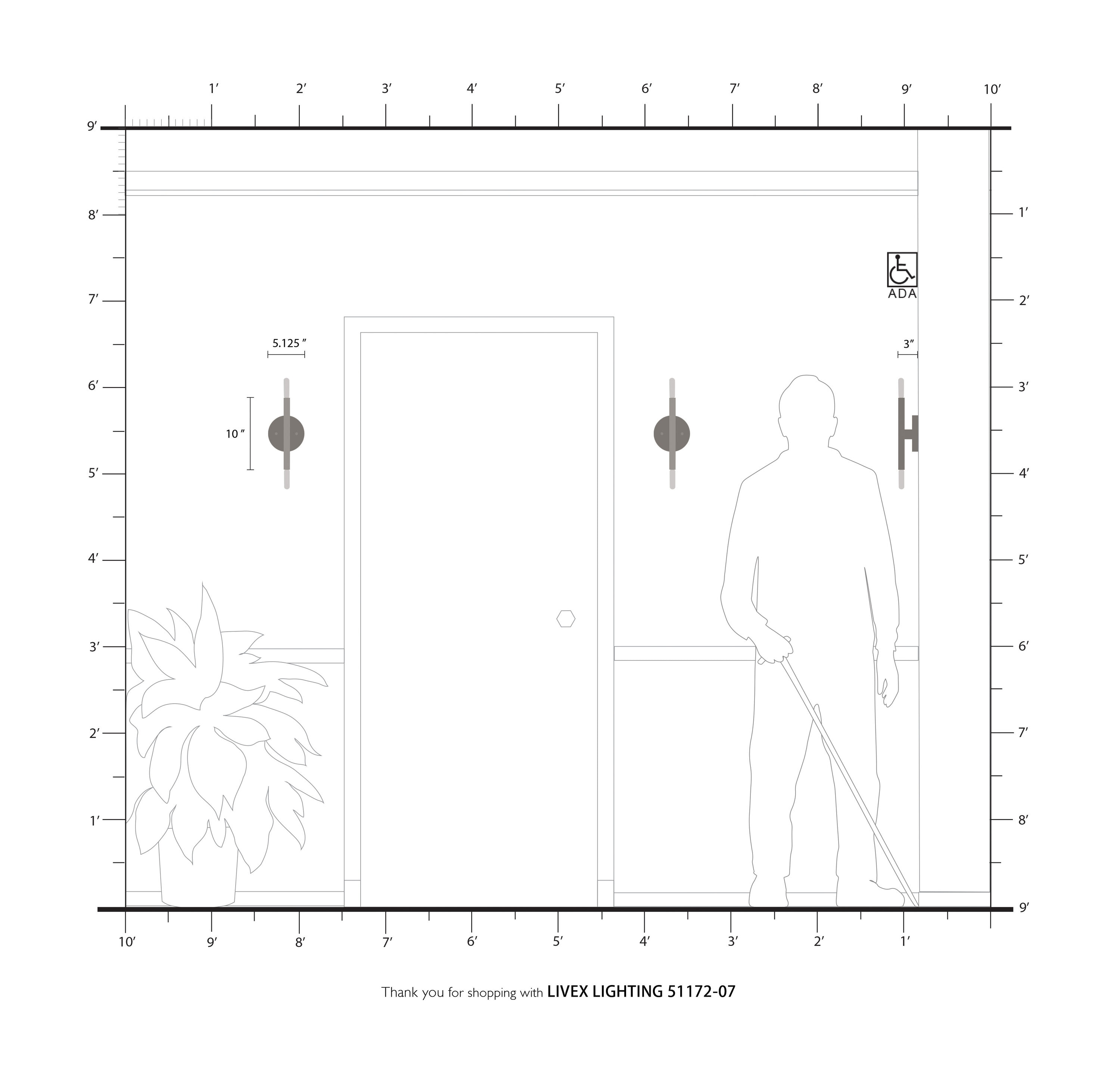 Copenhagen Industrial Bronze 2-Light ADA Wall Sconce